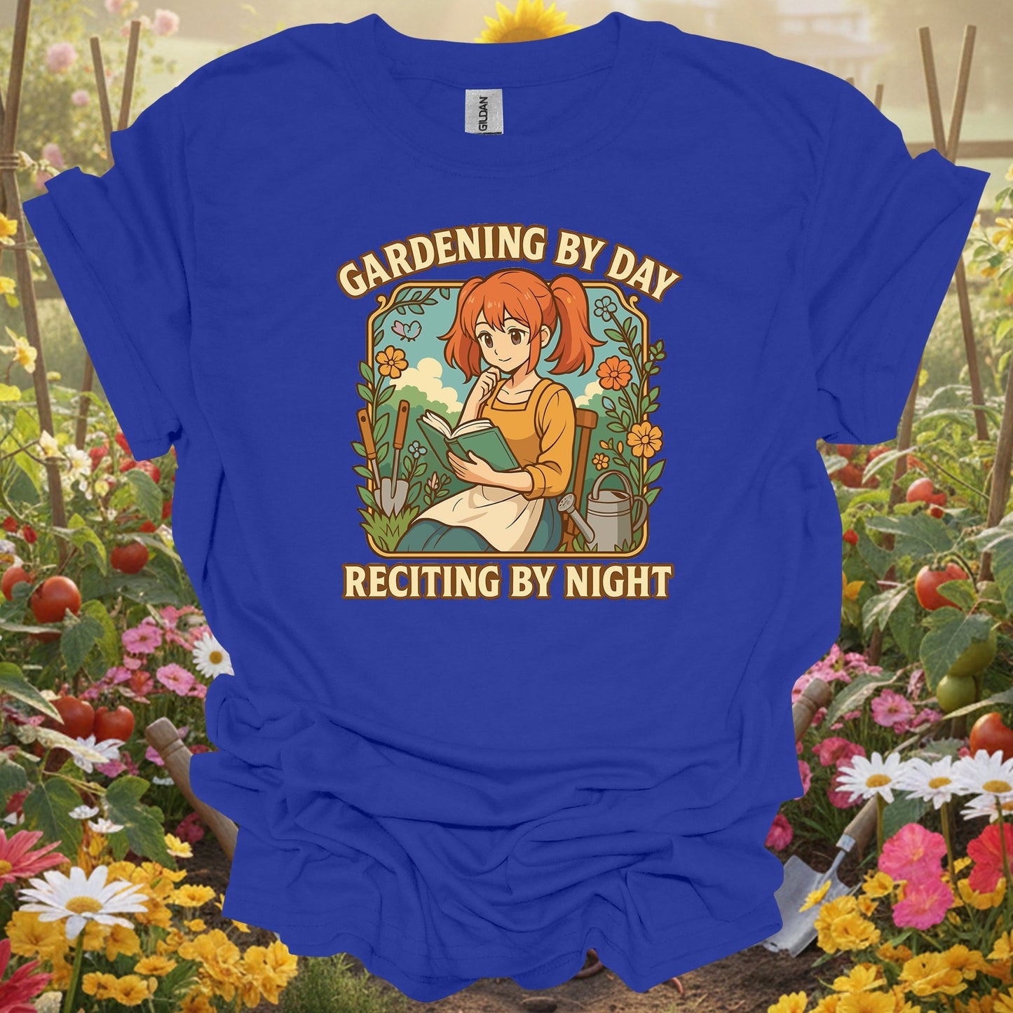 Royal top showing gardening by day reciting by night anime for green thumb folks