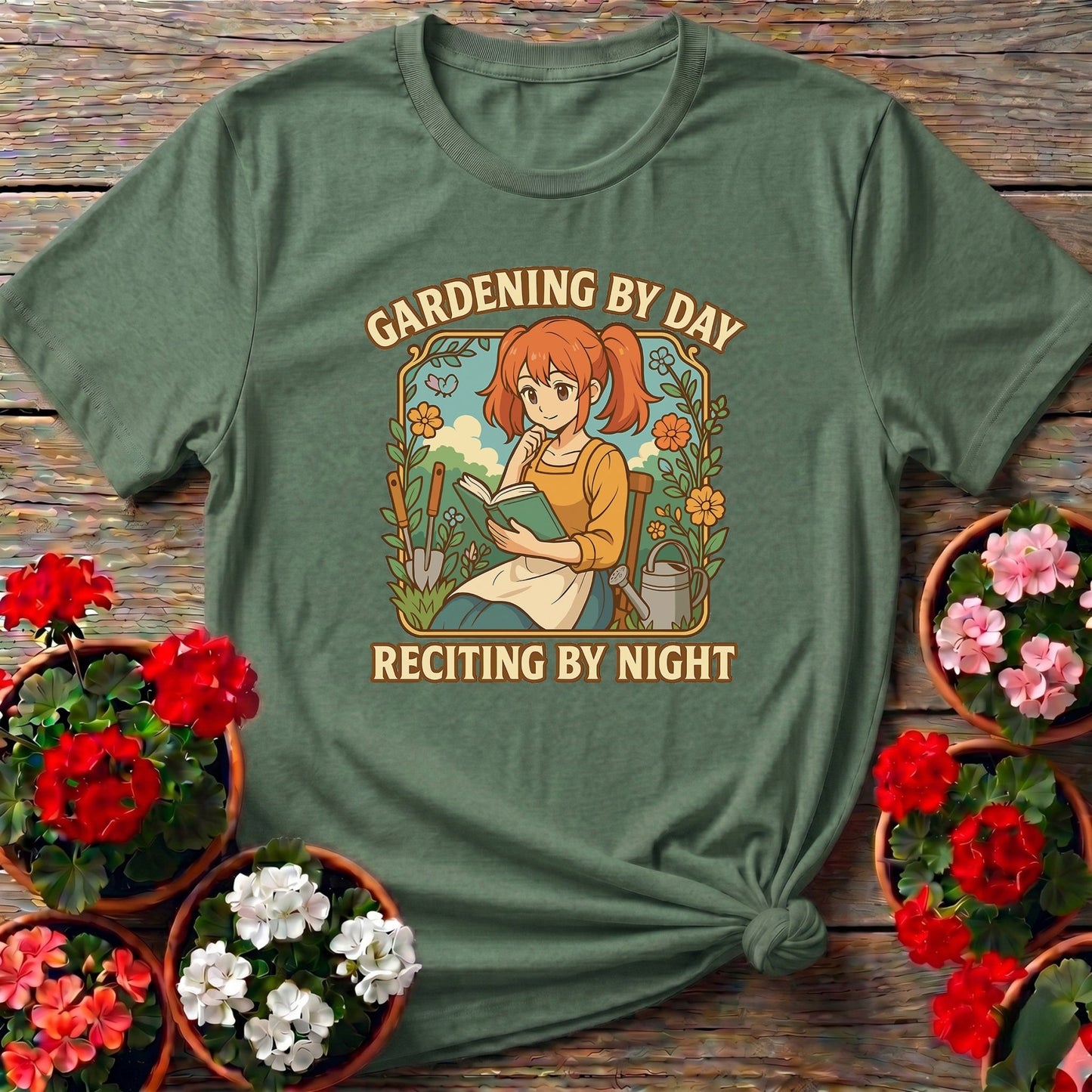 Gardening By Day Reciting By Night Anime Tee - GardeningTshirts
