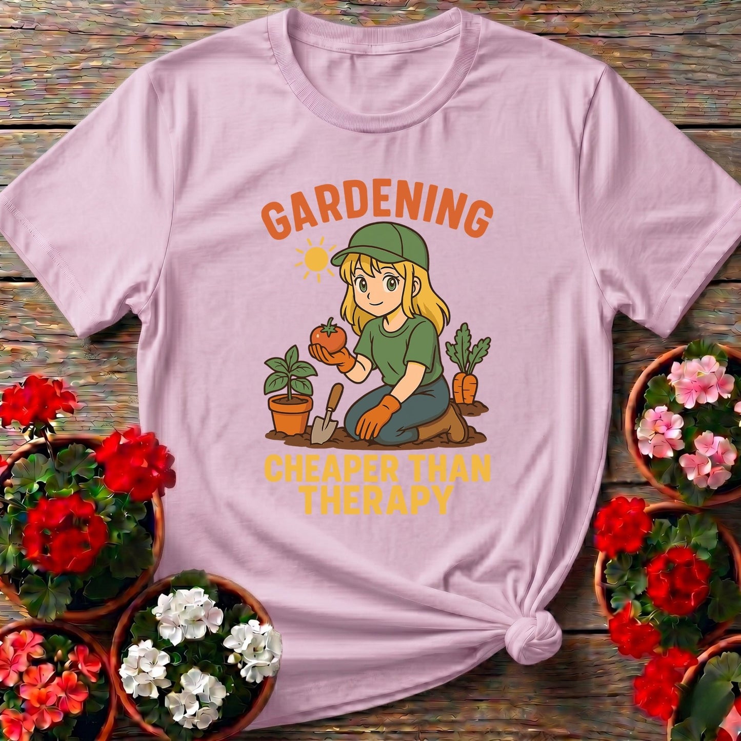 Gardening Cheaper Than Therapy Funny T-shirt - GardeningTshirts