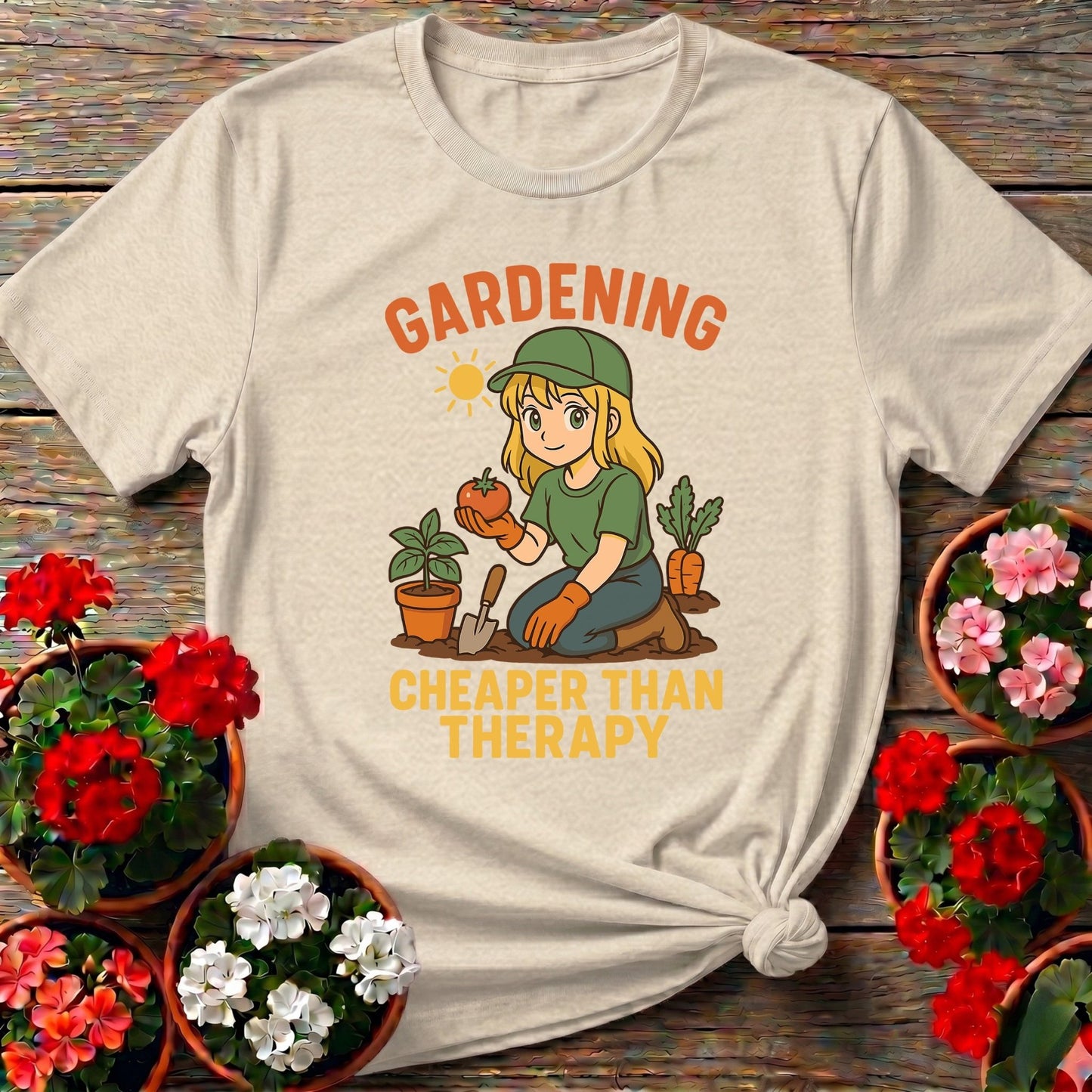 Gardening Cheaper Than Therapy Funny T-shirt - GardeningTshirts