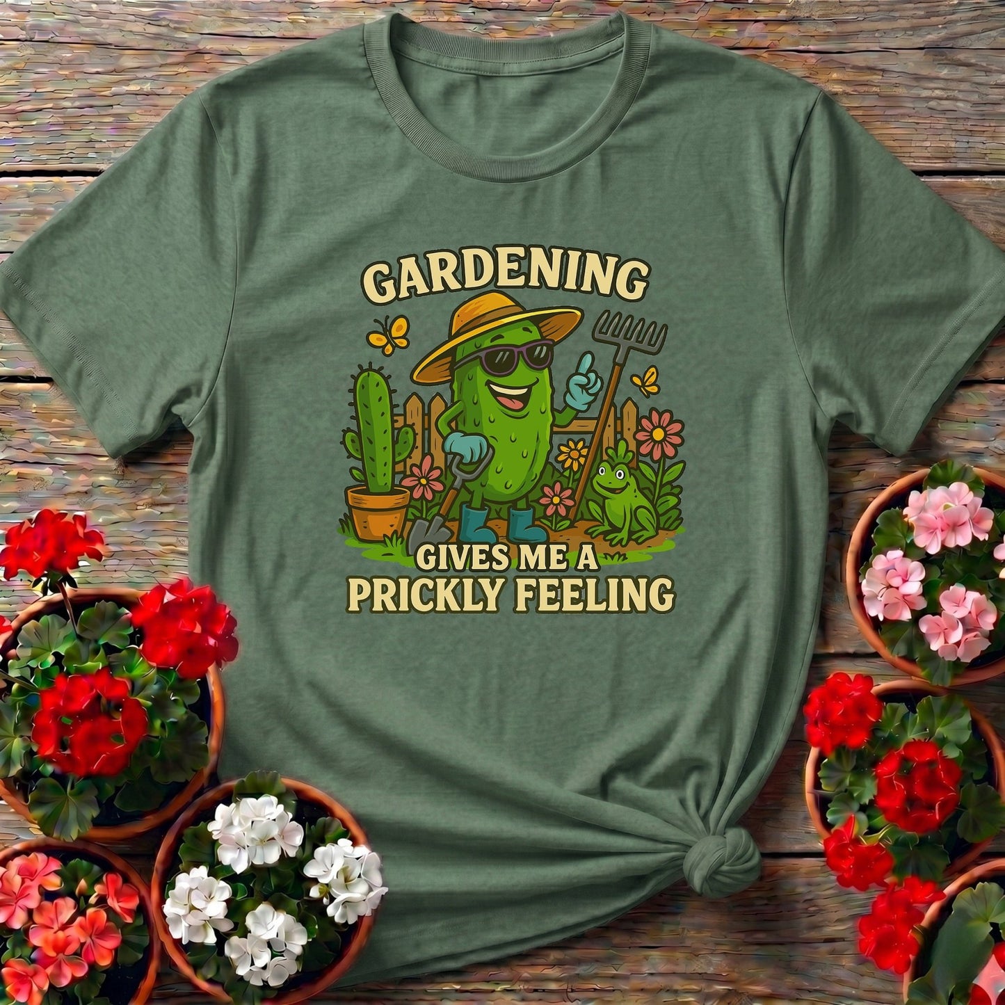 Gardening Gives Me A Prickly Feeling Funny Pickle Tee - GardeningTshirts