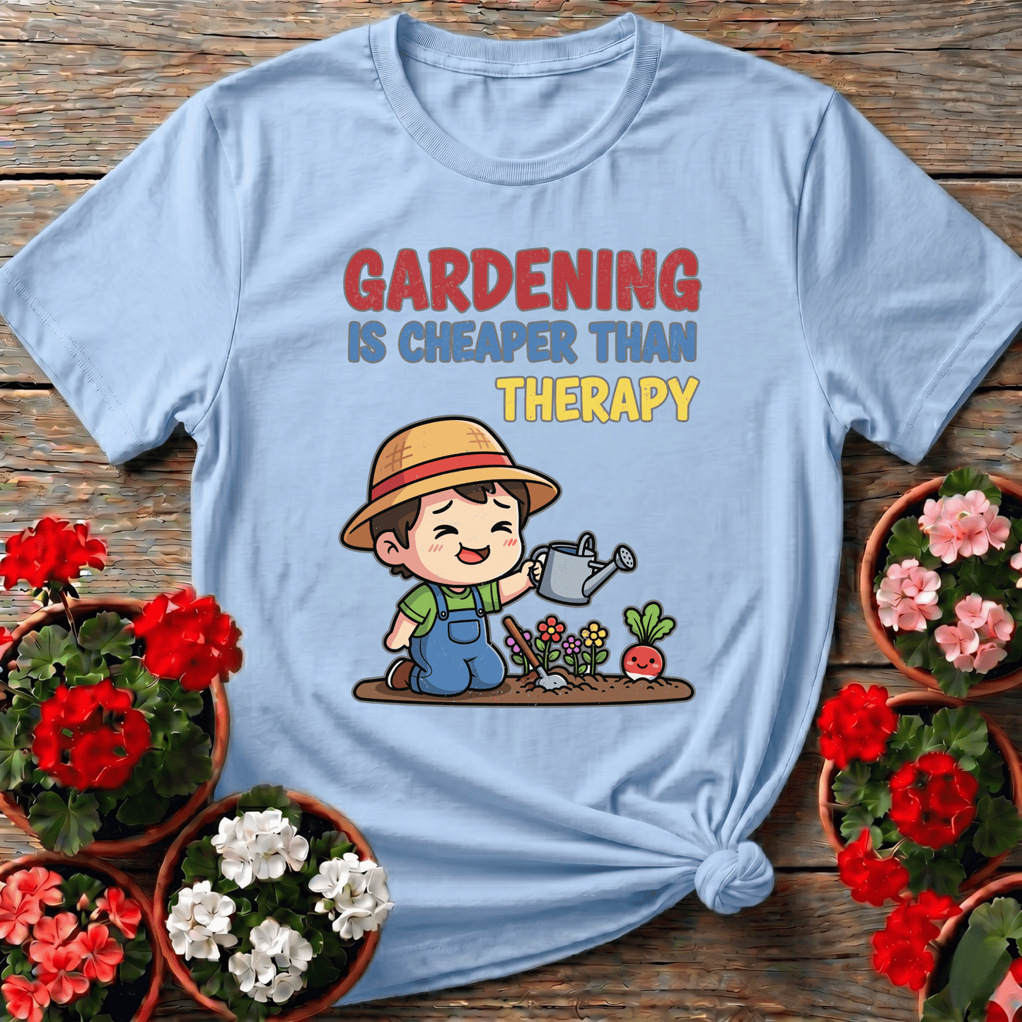 Gardening Is Cheaper Than Therapy Funny Gardening Tee - GardeningTshirts