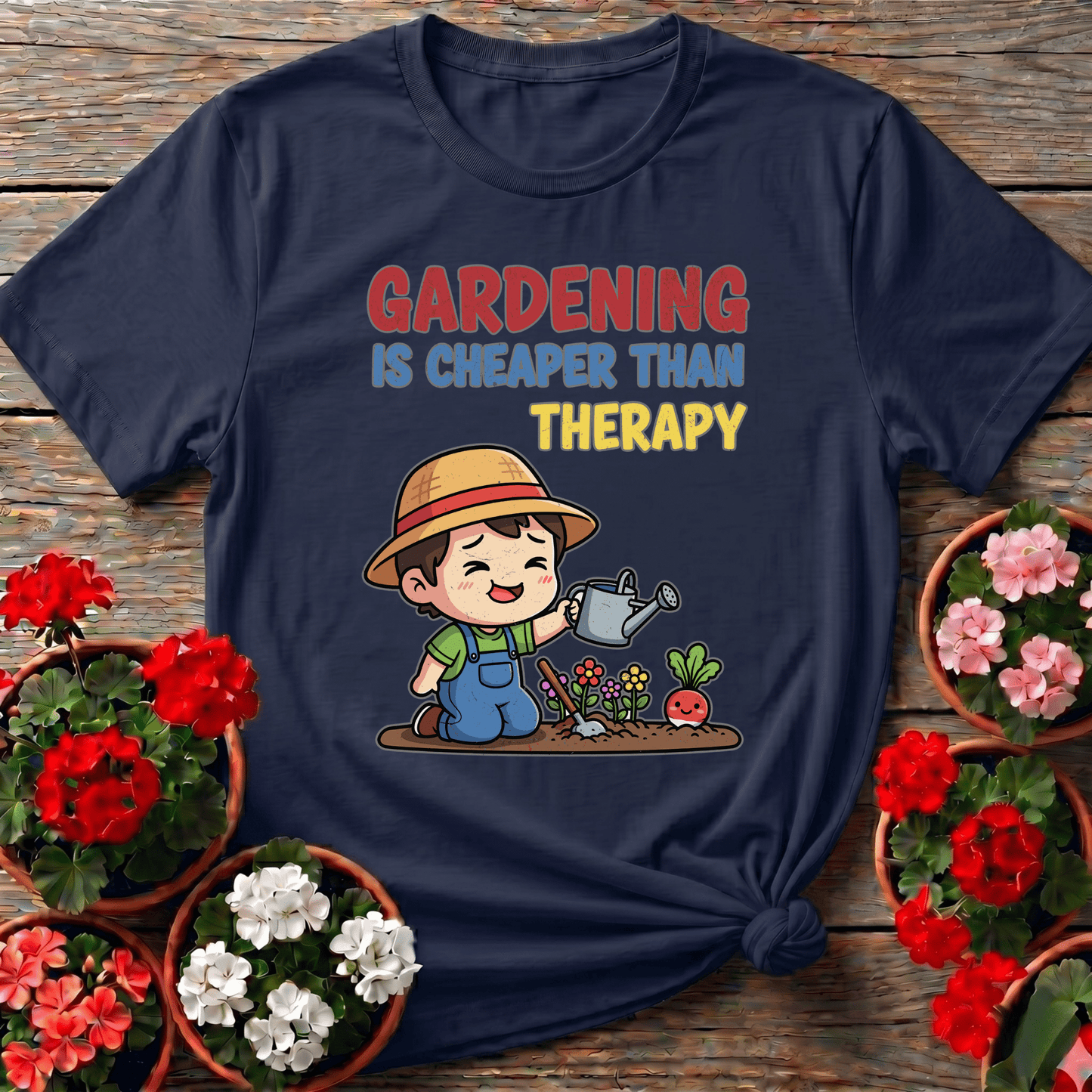 Gardening Is Cheaper Than Therapy Funny Gardening Tee - GardeningTshirts
