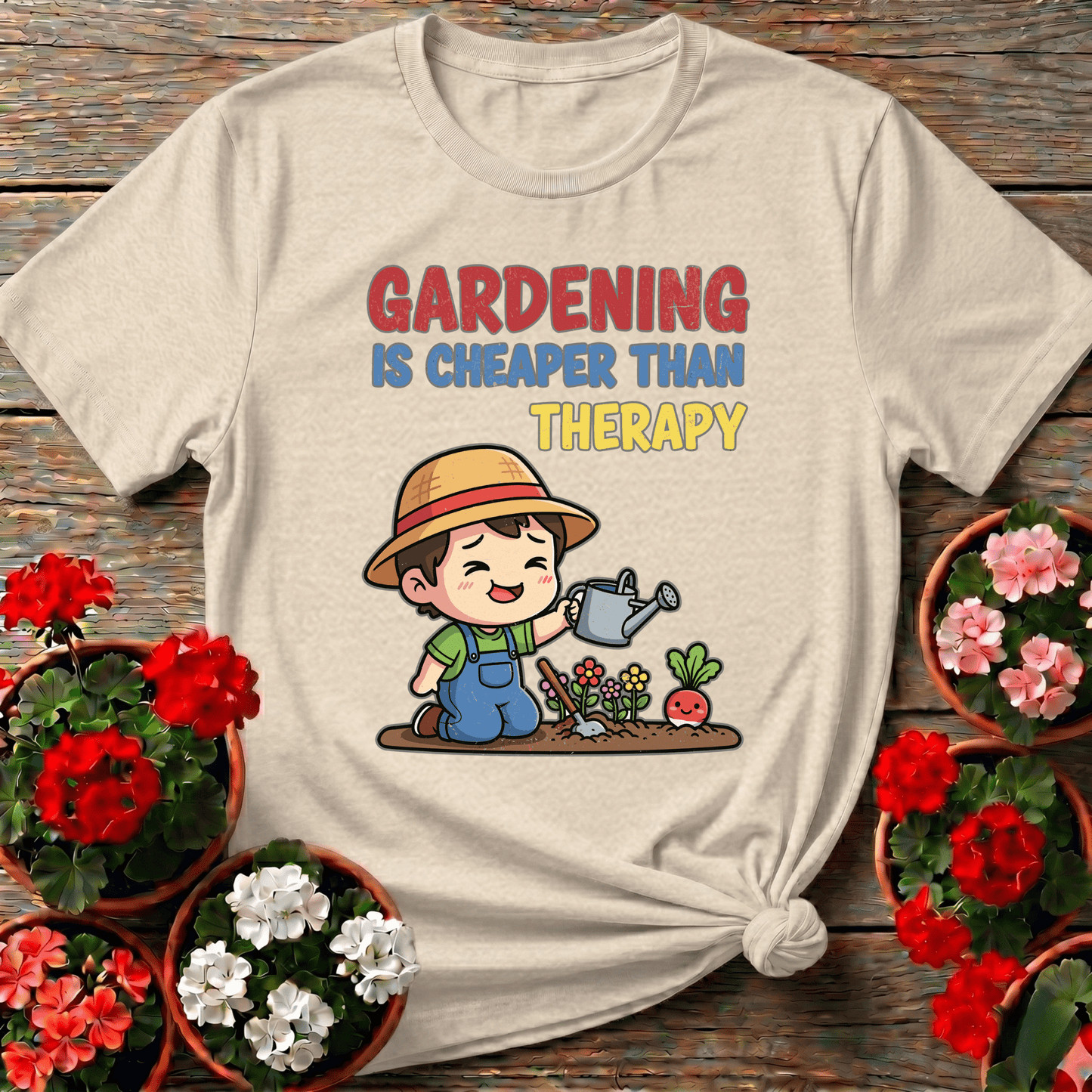 Gardening Is Cheaper Than Therapy Funny Gardening Tee - GardeningTshirts