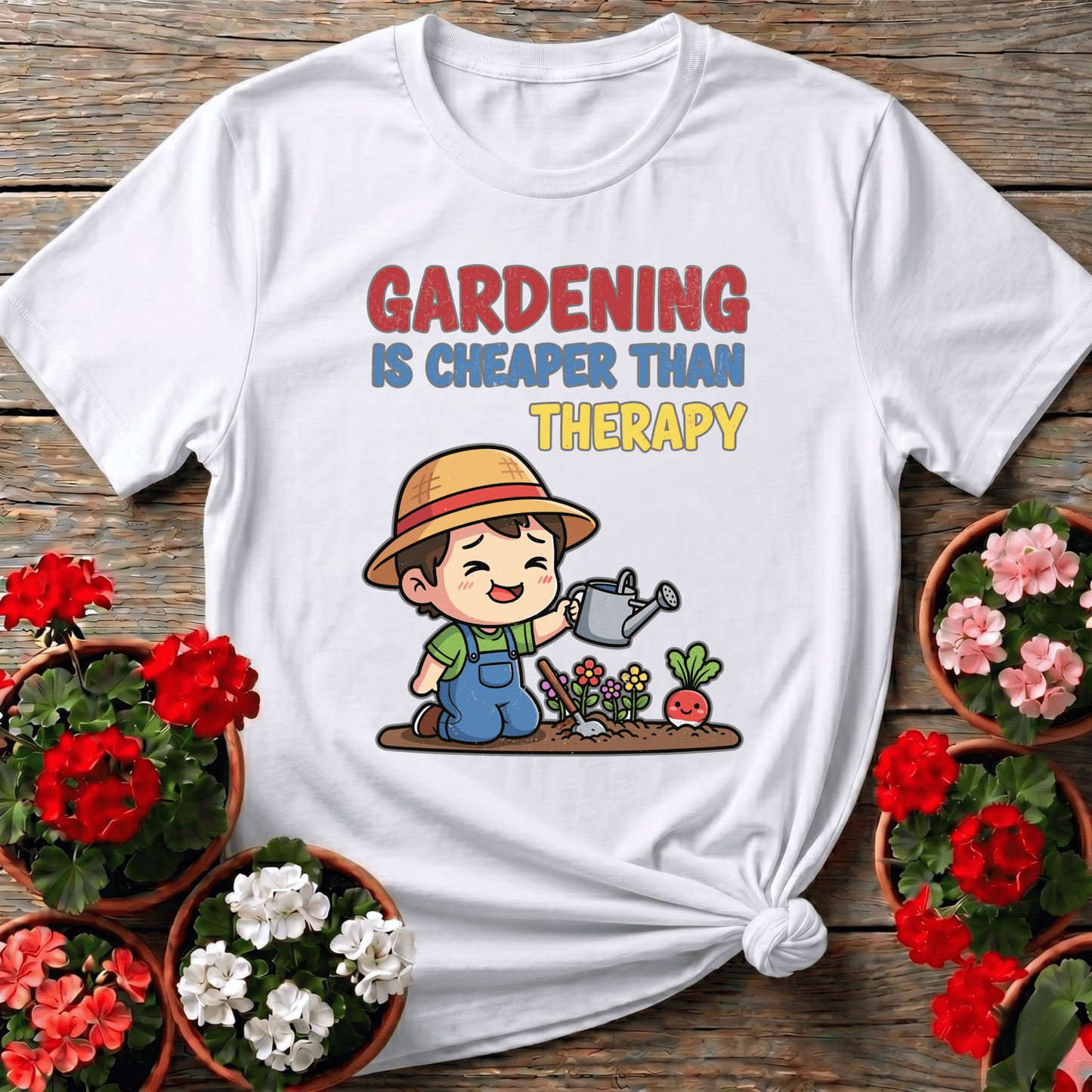 Gardening Is Cheaper Than Therapy Funny Gardening Tee - GardeningTshirts