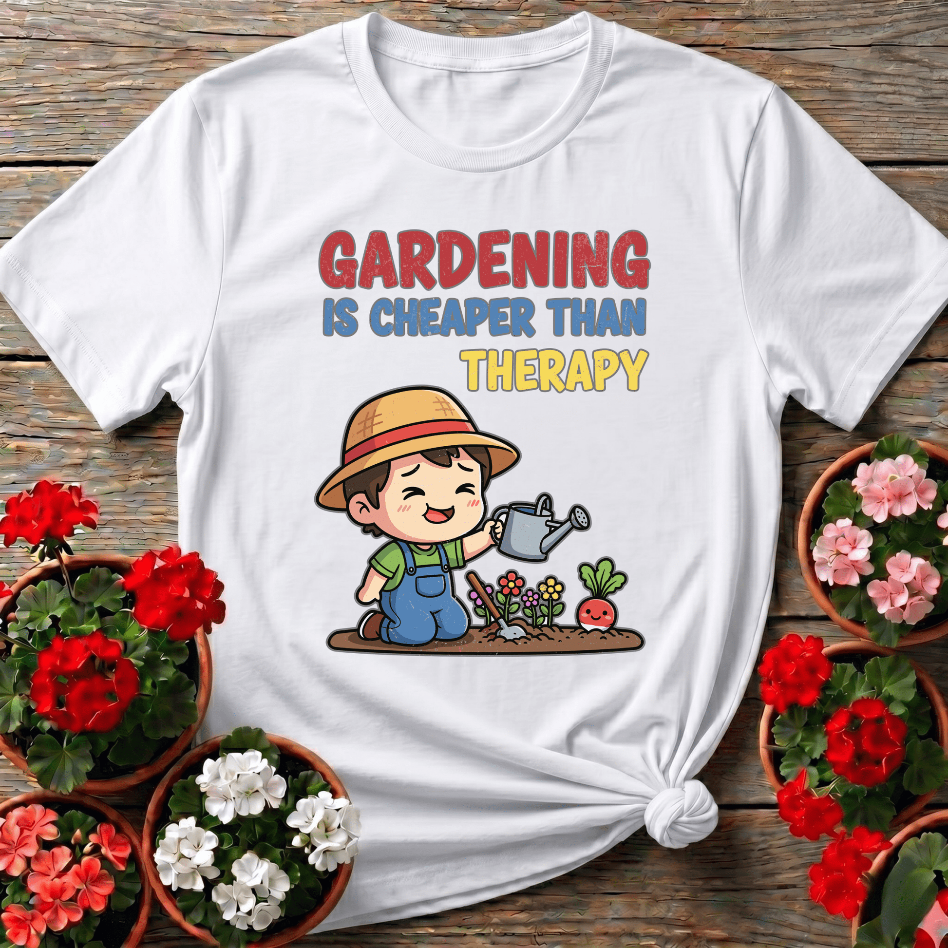 Gardening Is Cheaper Than Therapy Funny Gardening Tee - GardeningTshirts