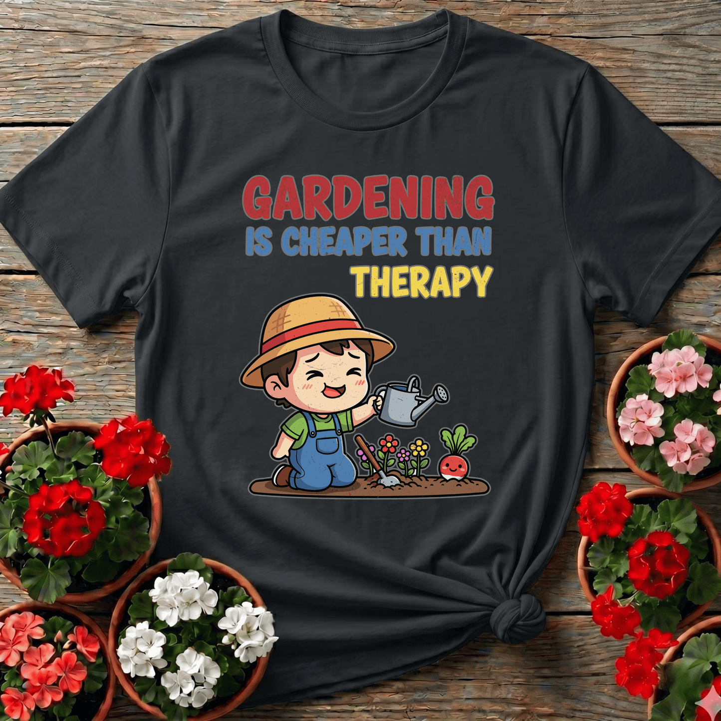 Gardening Is Cheaper Than Therapy Funny Gardening Tee - GardeningTshirts