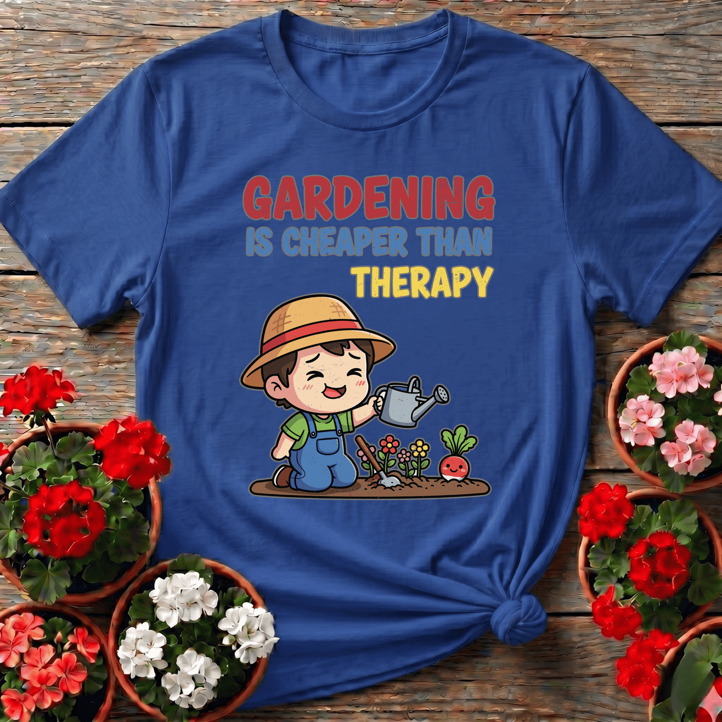 Gardening Is Cheaper Than Therapy Funny Gardening Tee - GardeningTshirts