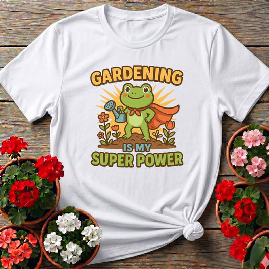 Gardening Is My Super Power Motivated Frog Tee - GardeningTshirts