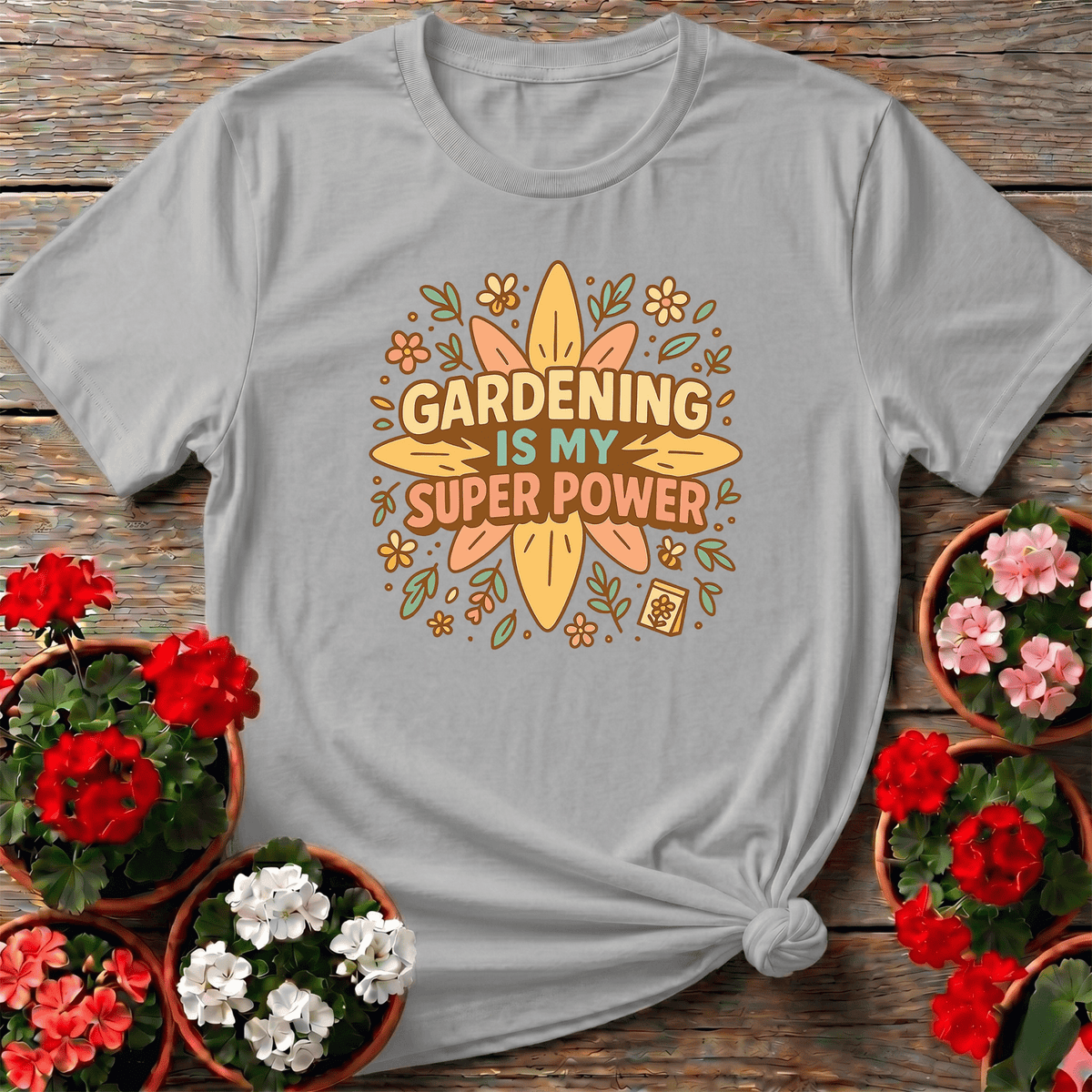 Gardening Is My Super Power Retro Groovy Tee - GardeningTshirts