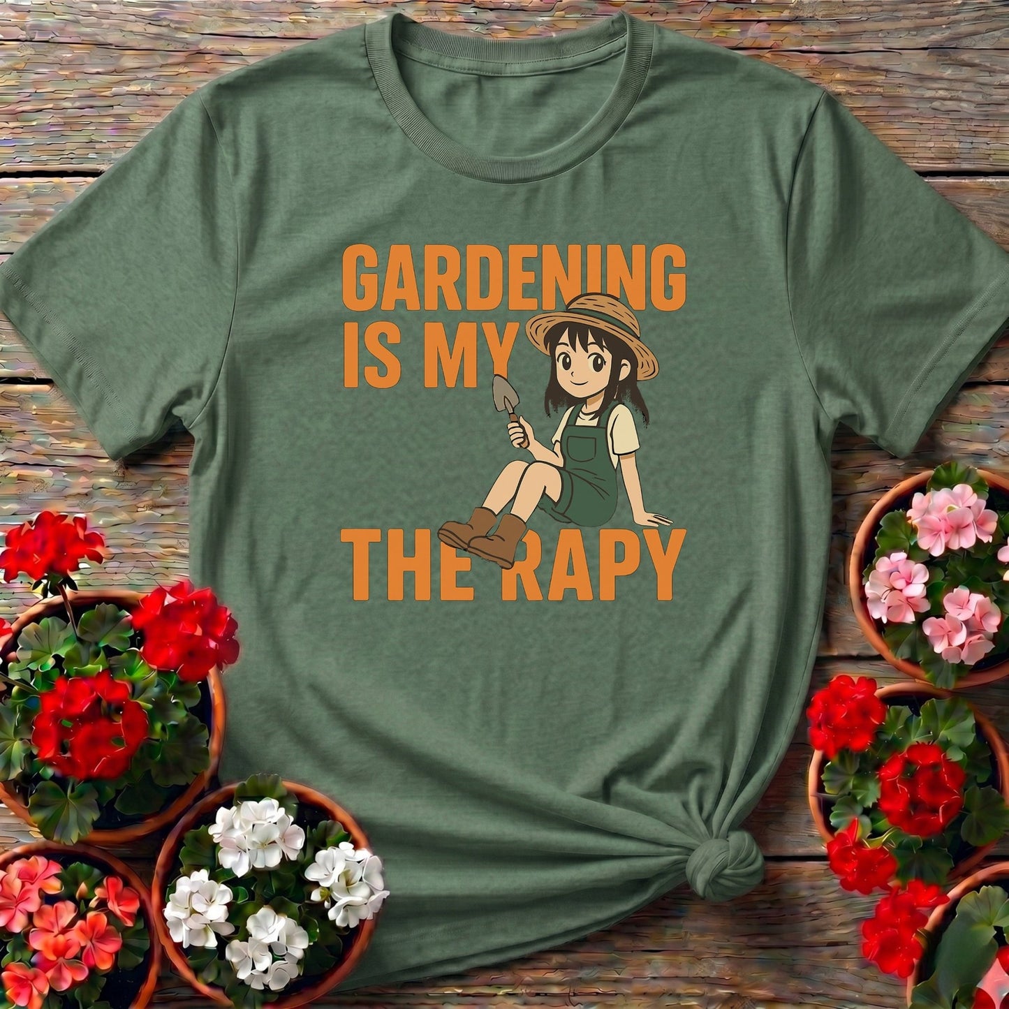 Gardening Is My Therapy Anime T-shirt - GardeningTshirts