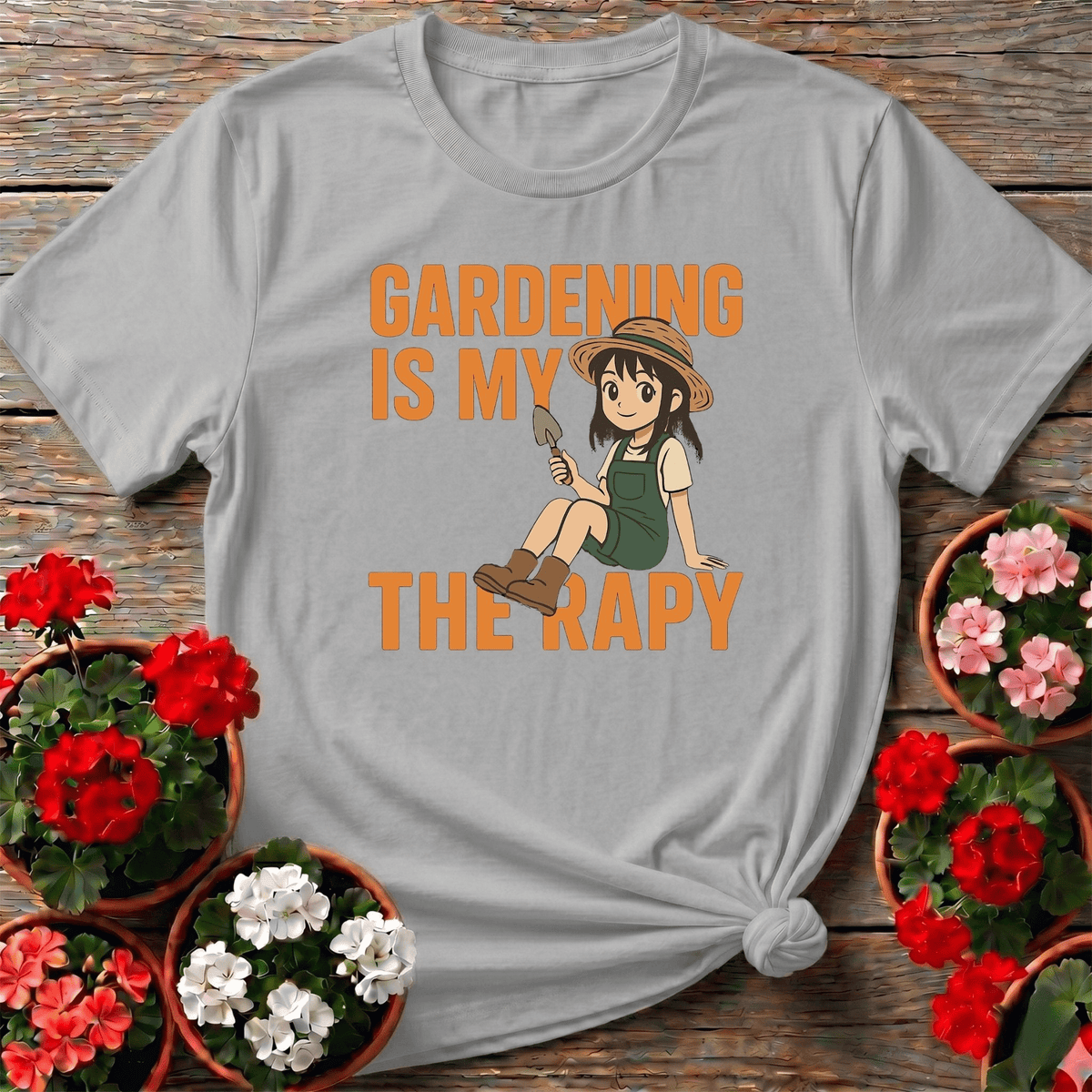 Gardening Is My Therapy Anime T-shirt - GardeningTshirts