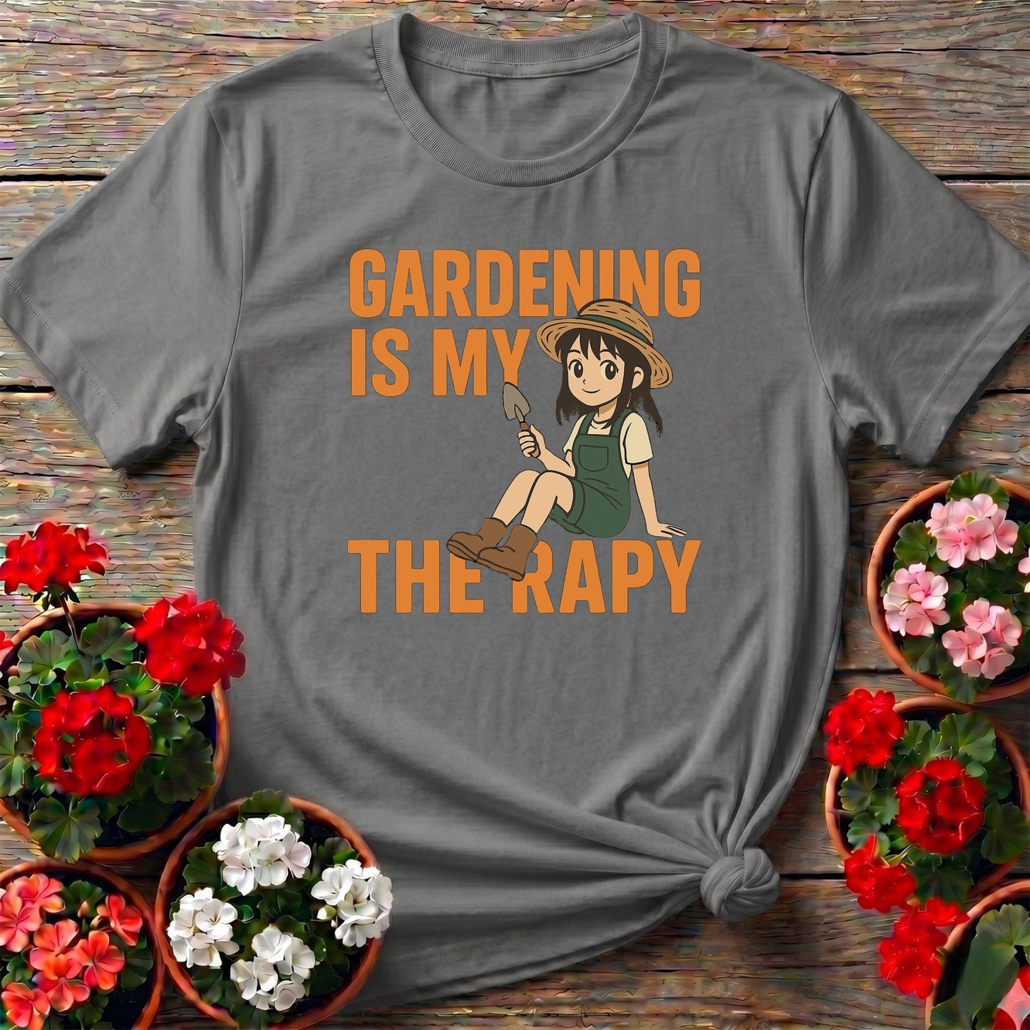 Gardening Is My Therapy Anime T-shirt - GardeningTshirts