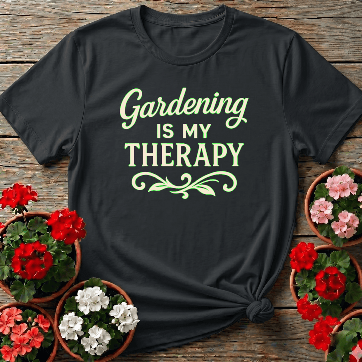 Gardening Is My Therapy T-Shirt for Plant Lovers - GardeningTshirts