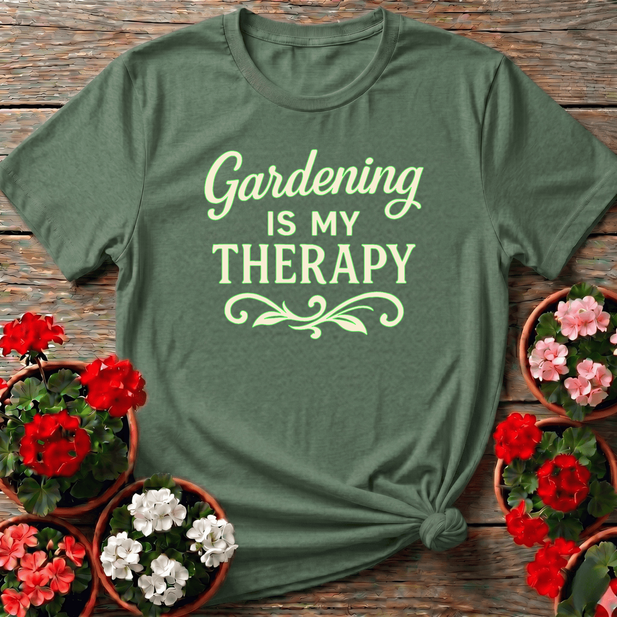 Gardening Is My Therapy T-Shirt for Plant Lovers - GardeningTshirts
