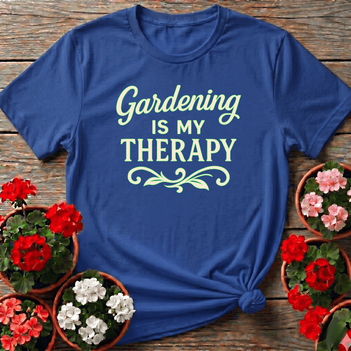 Gardening Is My Therapy T-Shirt for Plant Lovers - GardeningTshirts