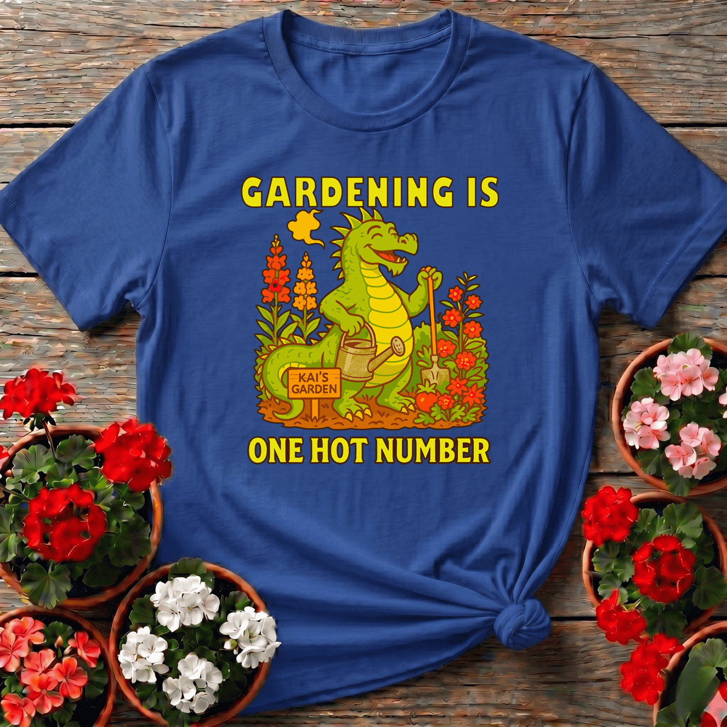 Gardening Is One Hot Number Funny Dragon Garden Tee - GardeningTshirts