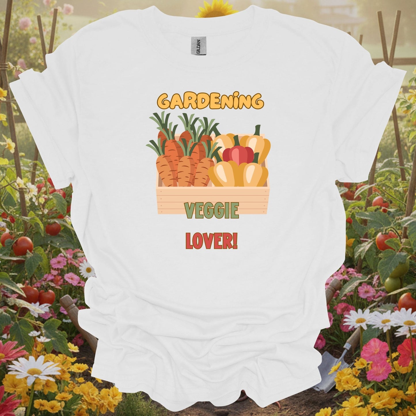White tee showing vibrant fresh vegetable harvest celebration for harvest celebration fans