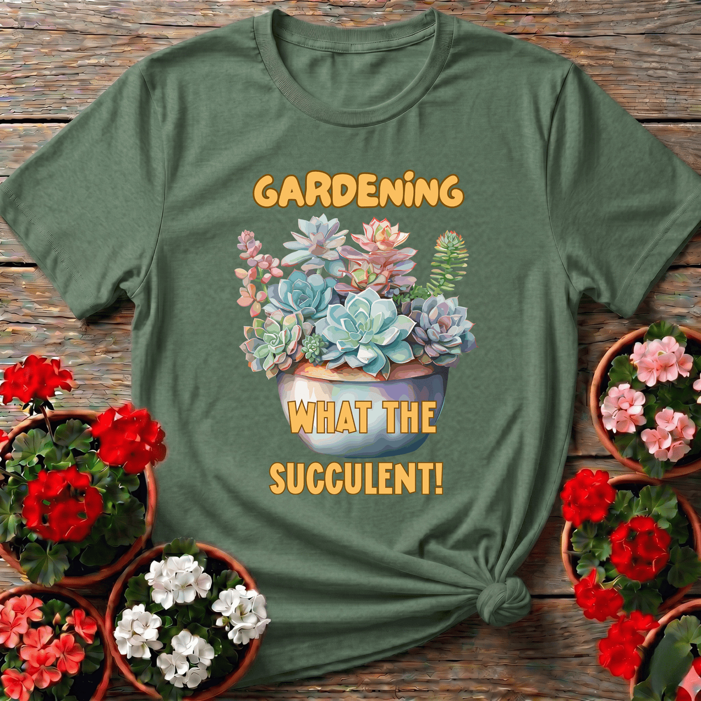 Gardening What The Succulent Funny Succulent T-Shirt - GardeningTshirts