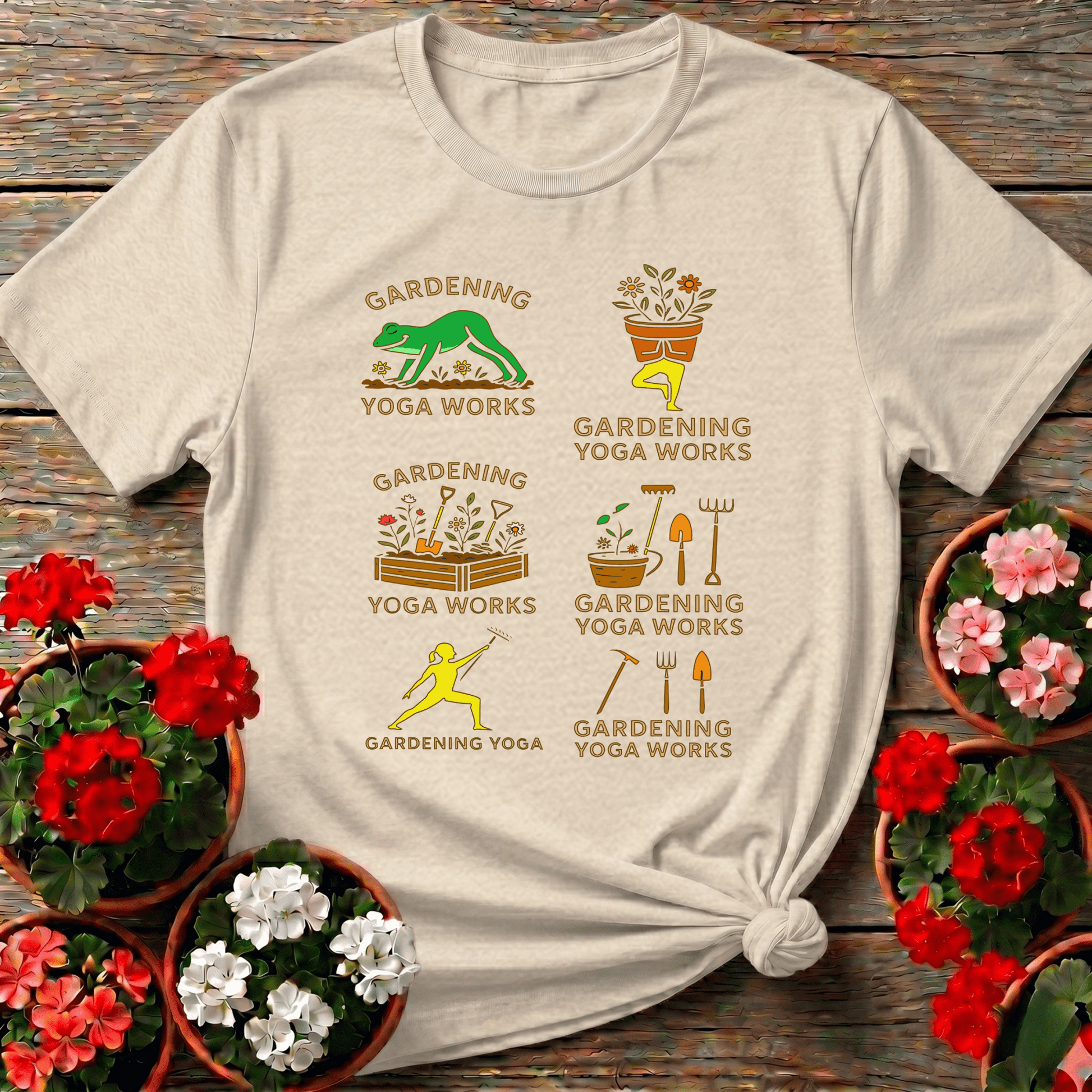 Gardening Yoga Works Funny Frog Pose T-shirt - GardeningTshirts