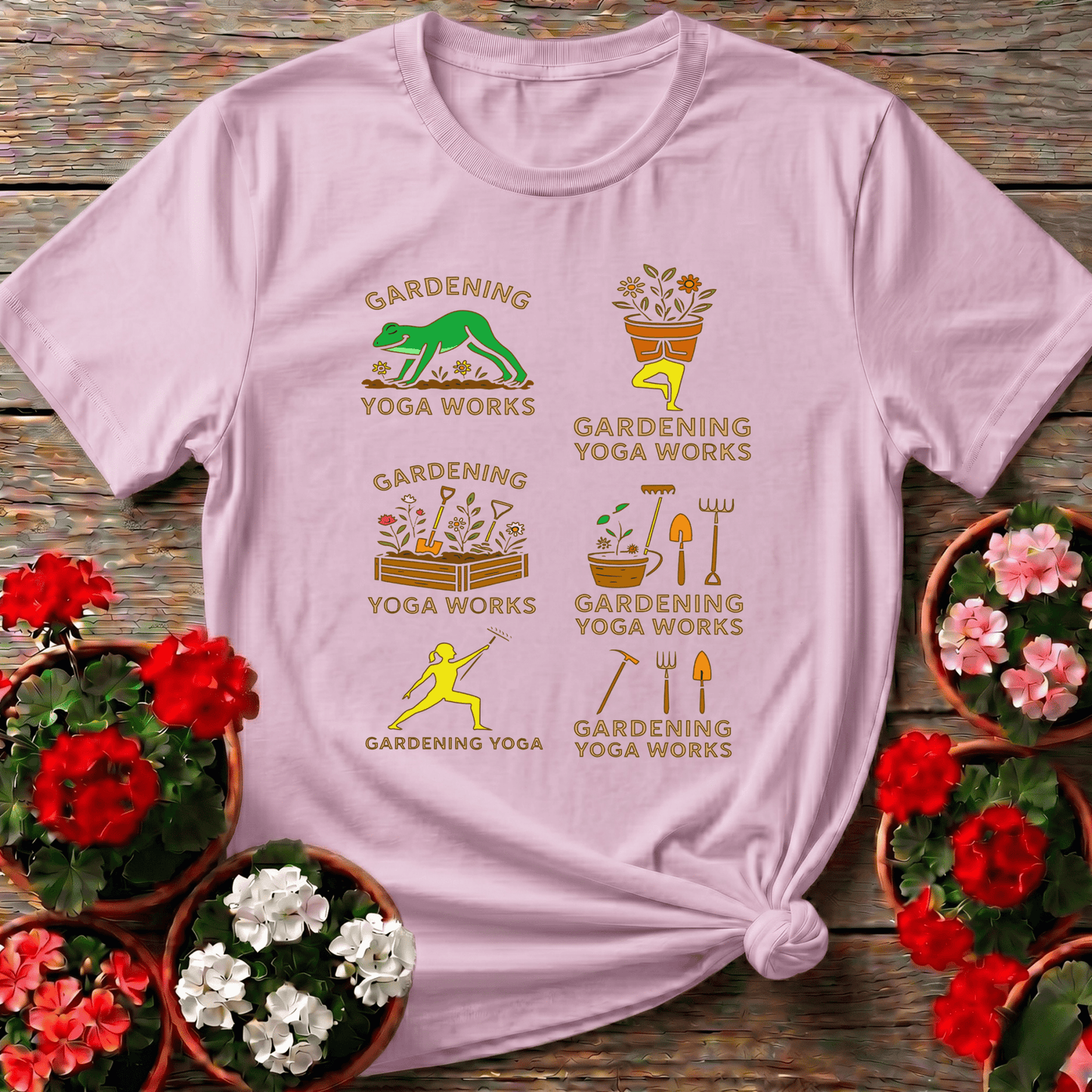 Gardening Yoga Works Funny Frog Pose T-shirt - GardeningTshirts
