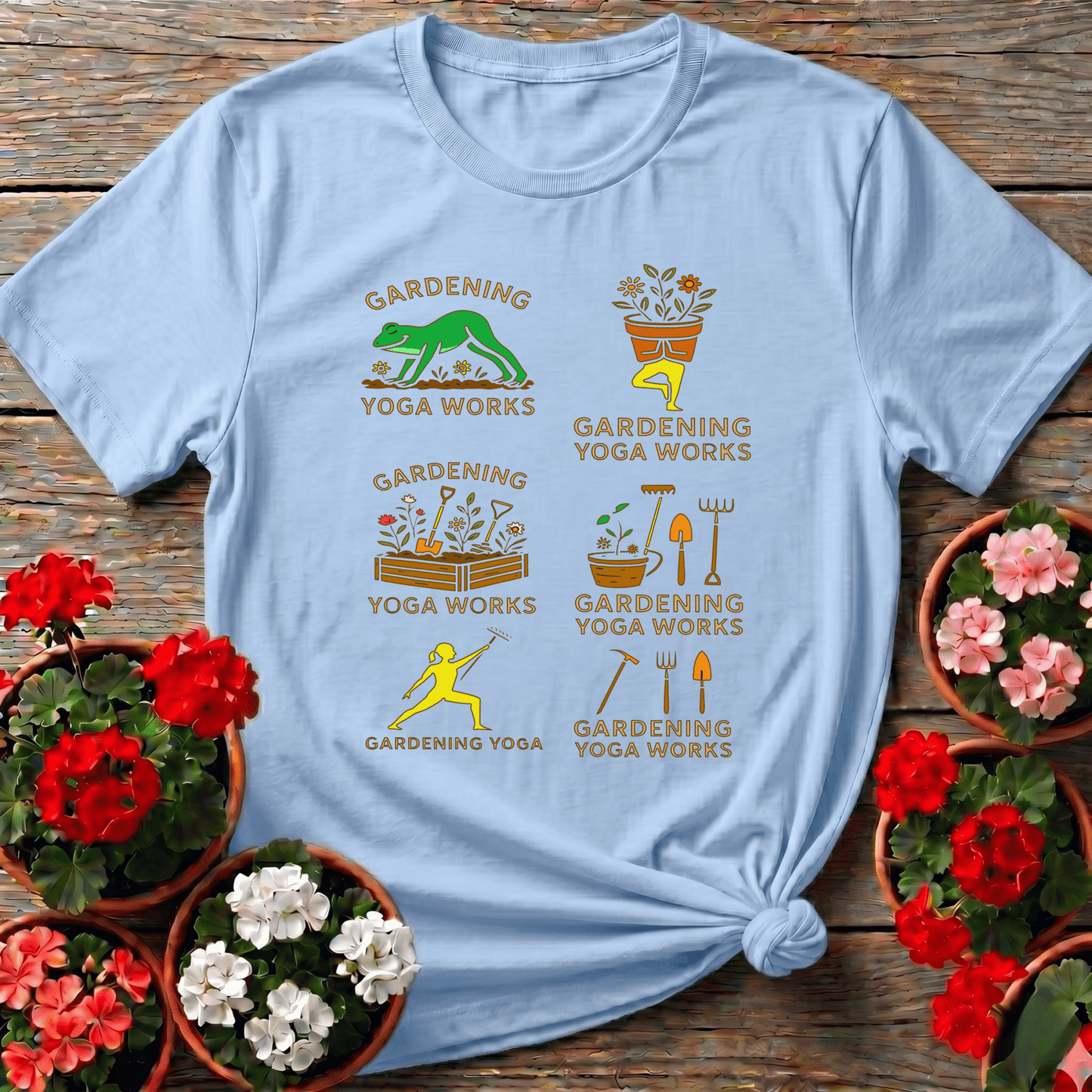 Gardening Yoga Works Funny Frog Pose T-shirt - GardeningTshirts
