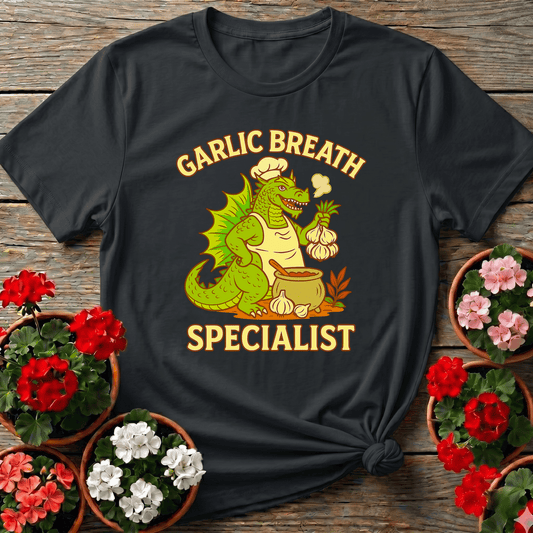 Garlic Breath Specialist Funny Dragon Chef T-shirt - GardeningTshirts
