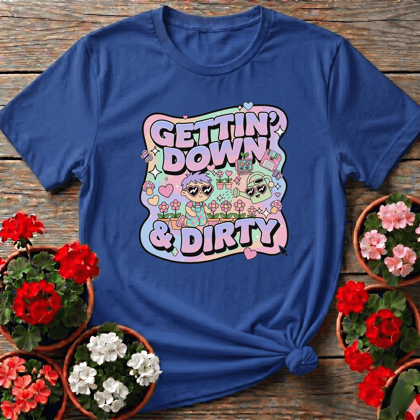 Gettin Down & Dirty Cute 90s Aesthetic T-shirt - GardeningTshirts