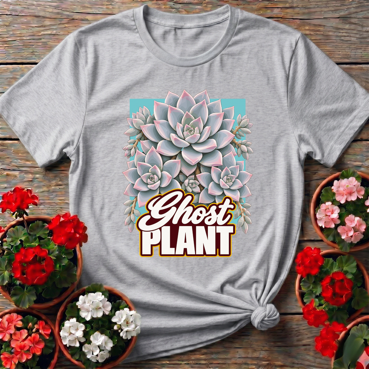 Ghost Plant Succulent Retro Gardening Tee - GardeningTshirts