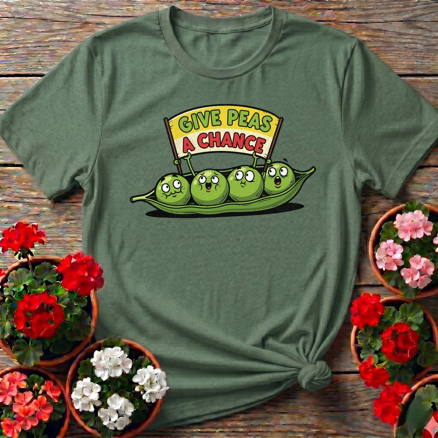 Give Peas A Chance Vegetable T-shirt - GardeningTshirts
