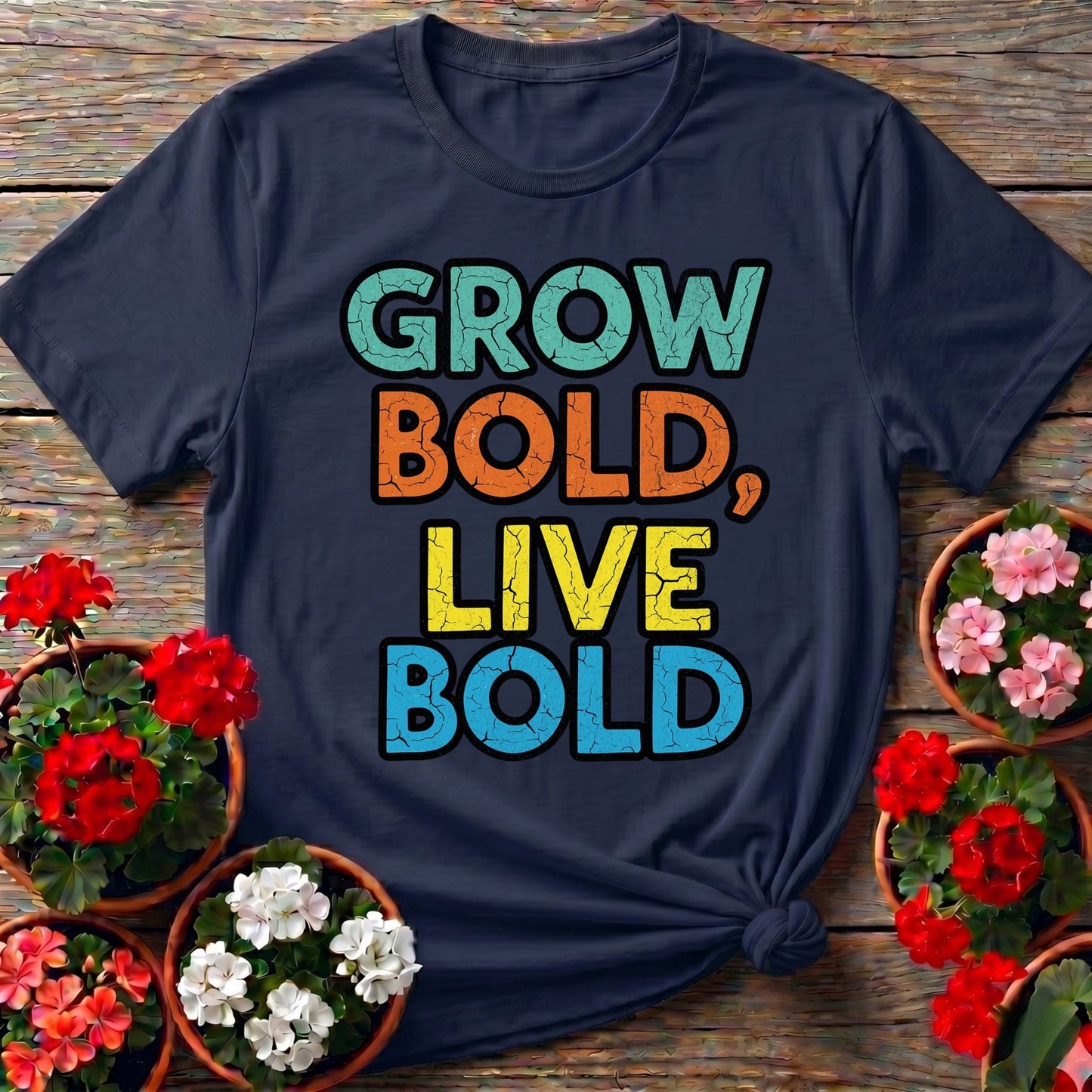Grow Bold Live Bold T-shirt - GardeningTshirts