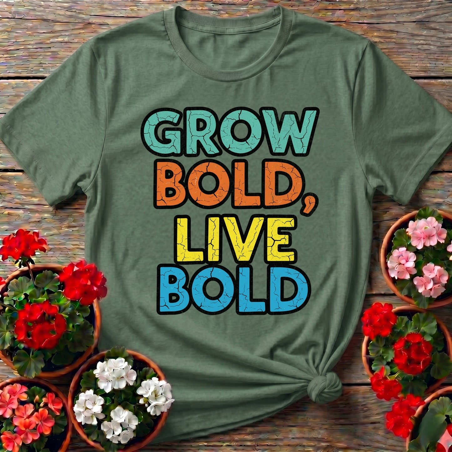 Grow Bold Live Bold T-shirt - GardeningTshirts