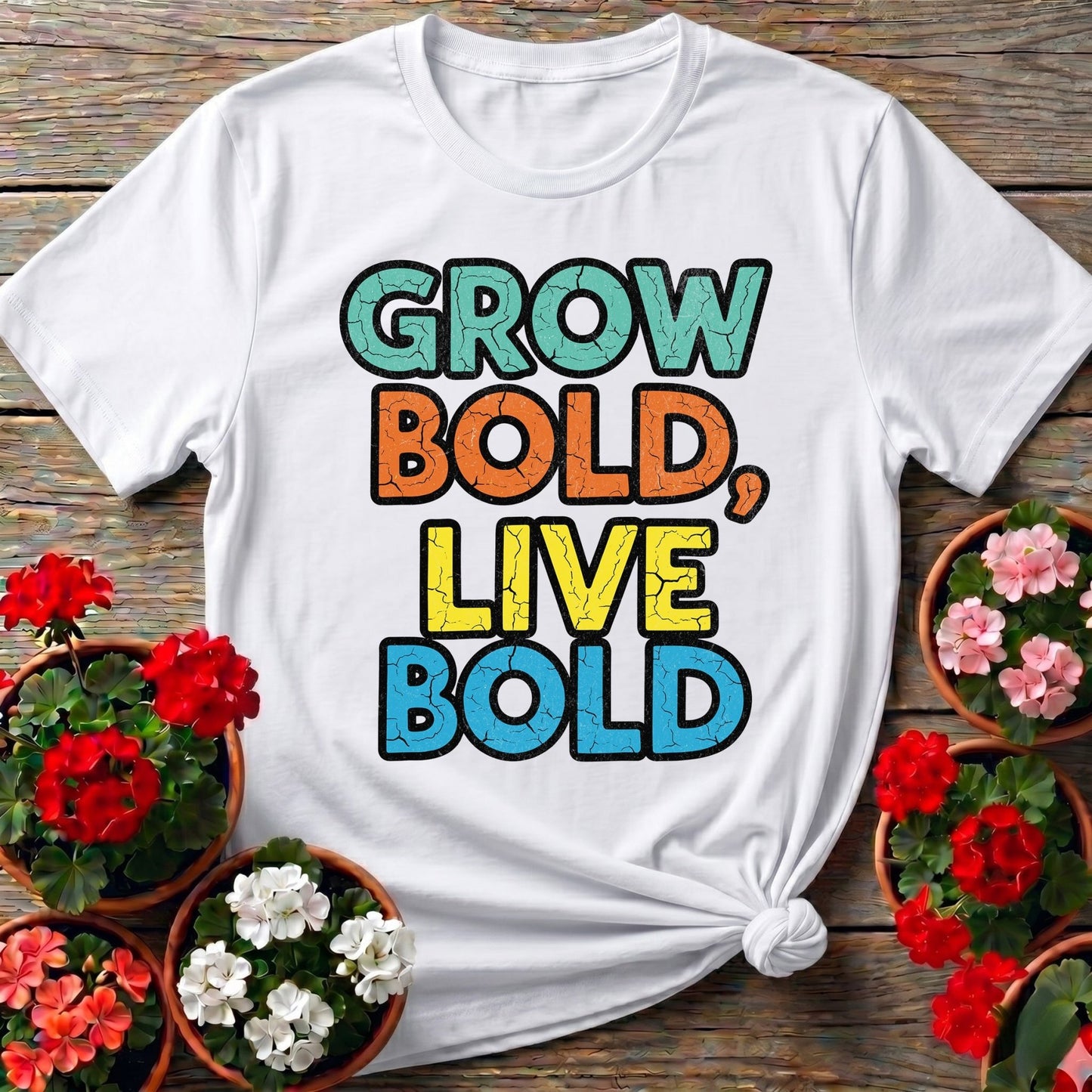 Grow Bold Live Bold T-shirt - GardeningTshirts