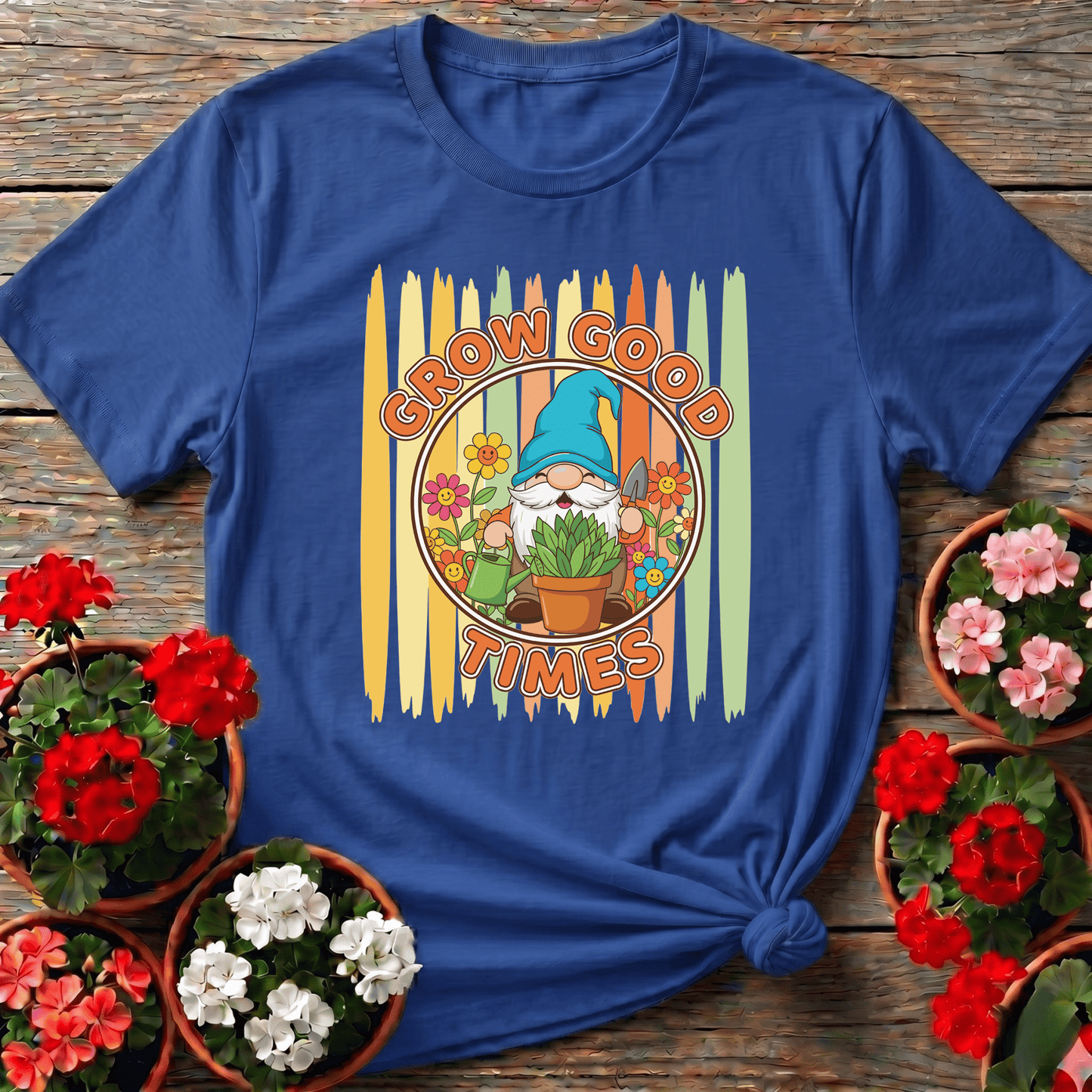 Grow Good Times Cute Gnome Gardener T-shirt - GardeningTshirts