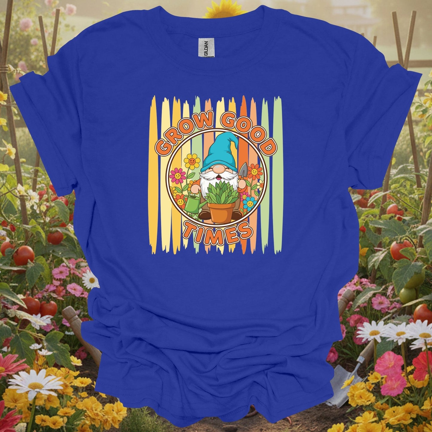 Royal top showing grow good times cute gnome gardener for green thumb folks