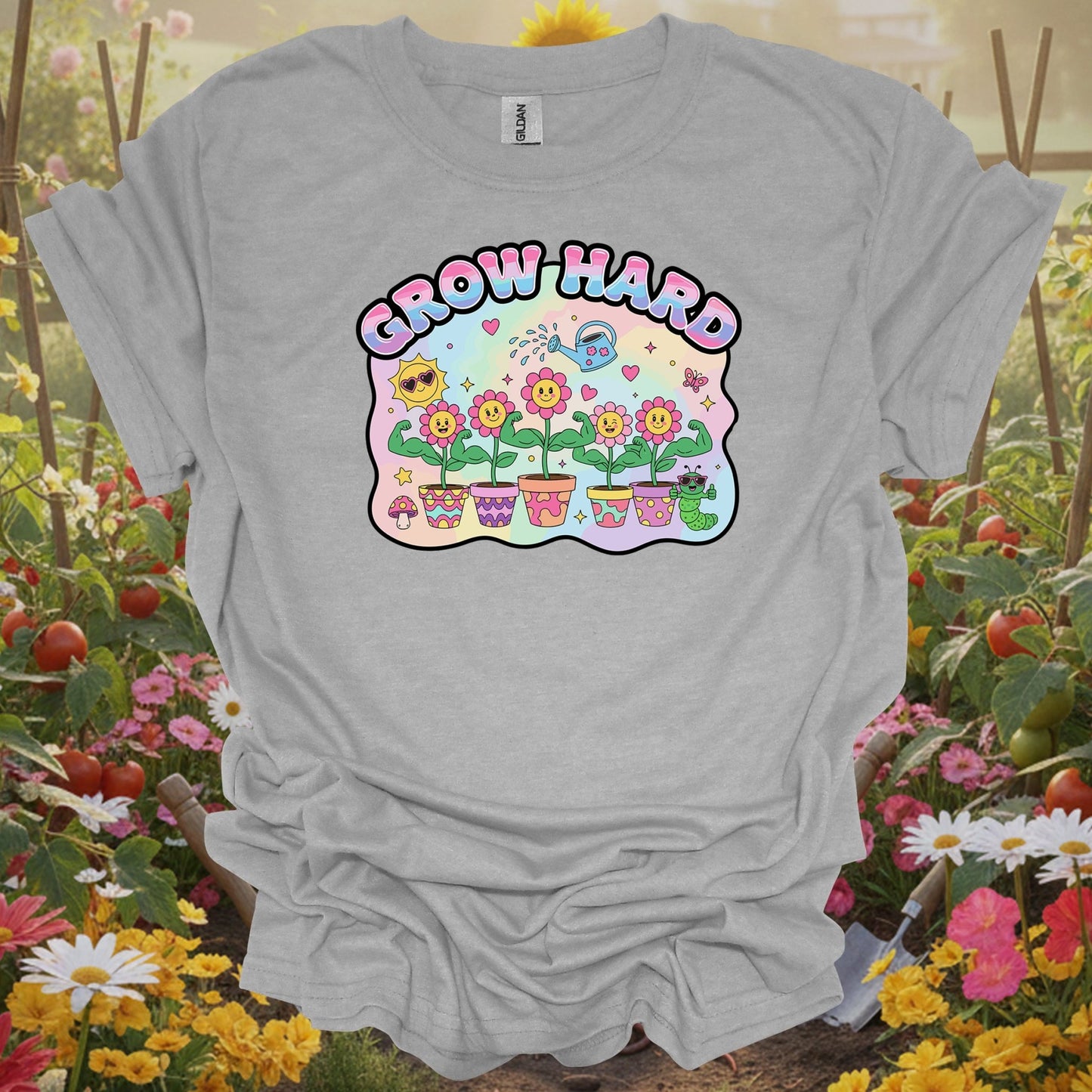 Sport gray tshirt showing bring some edgy retro energy to your landscape with this y2k psychedelic design for fermenters making sauerkraut and kimchi
