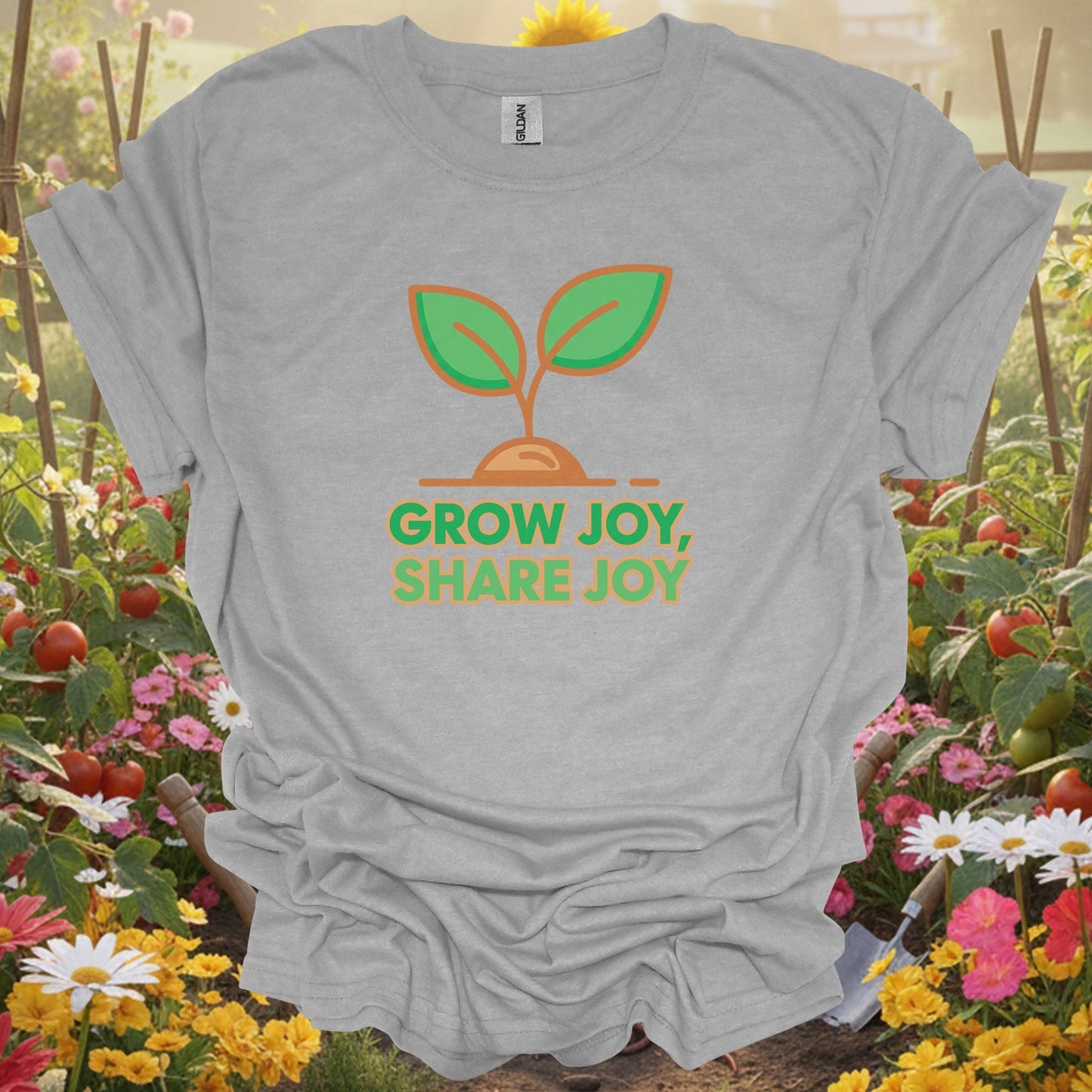 "Grow Joy, Share Joy" Inspirational Garden T Shirt - GardeningTshirts