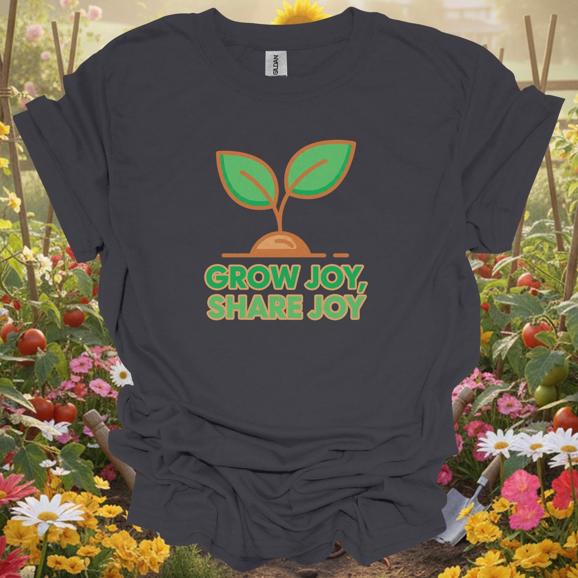 "Grow Joy, Share Joy" Inspirational Garden T Shirt - GardeningTshirts