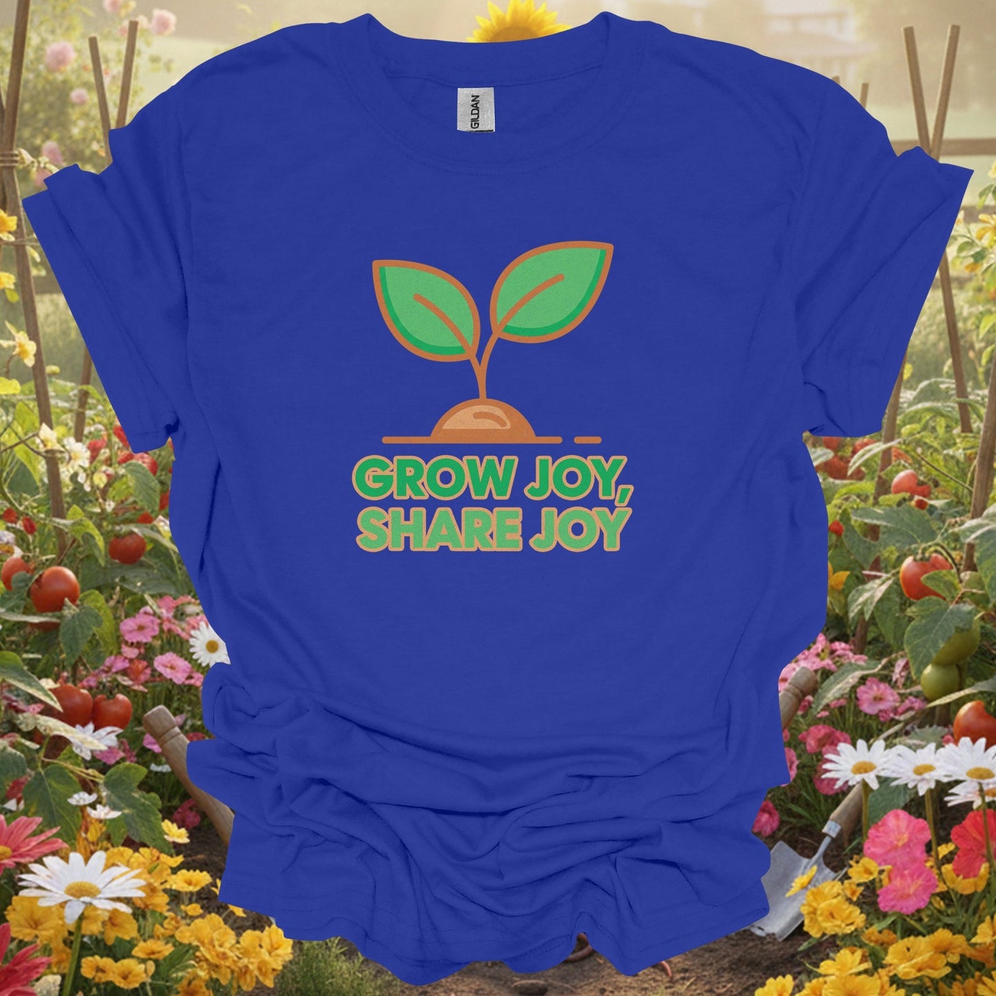 "Grow Joy, Share Joy" Inspirational Garden T Shirt - GardeningTshirts