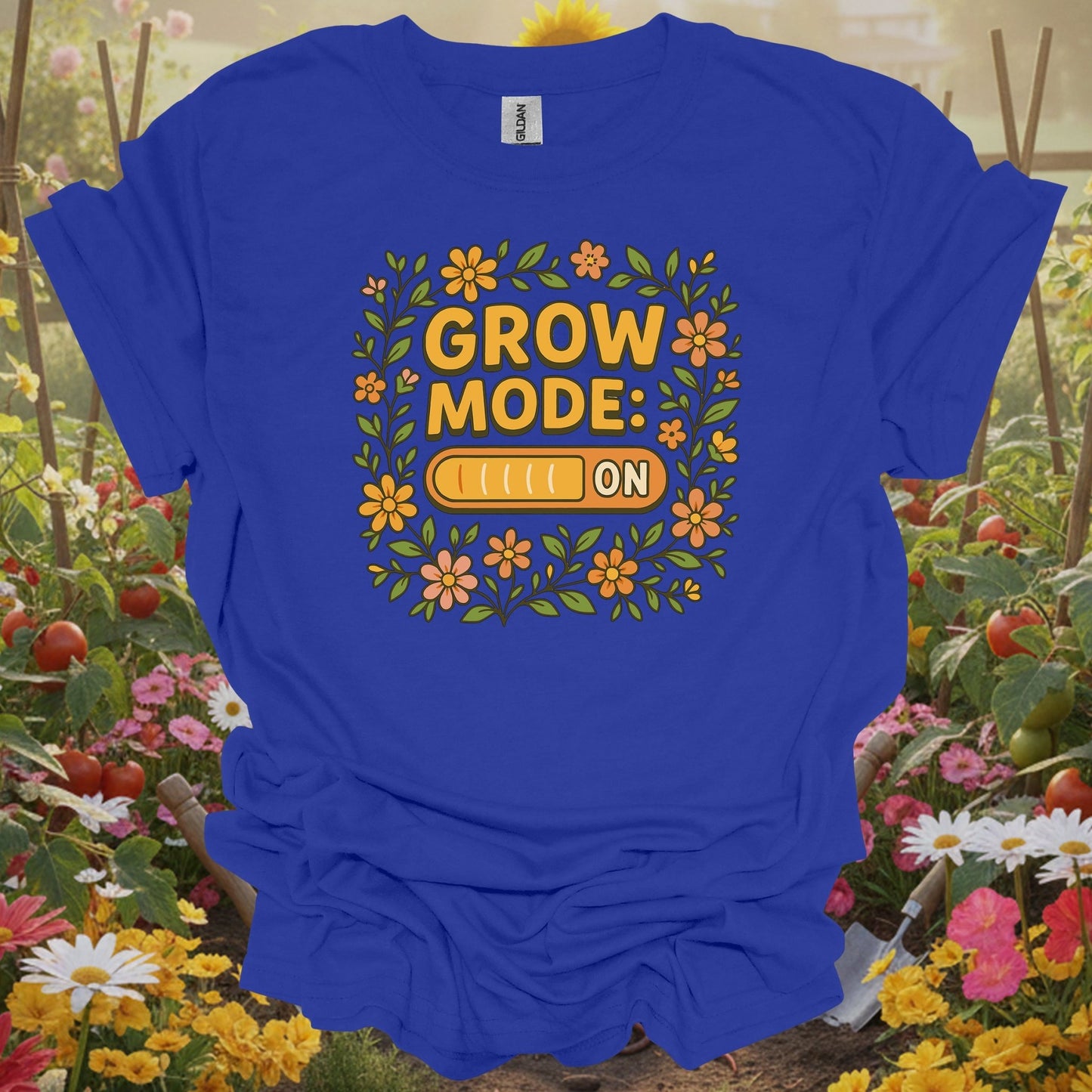 Grow Mode On Retro Floral T-shirt - GardeningTshirts