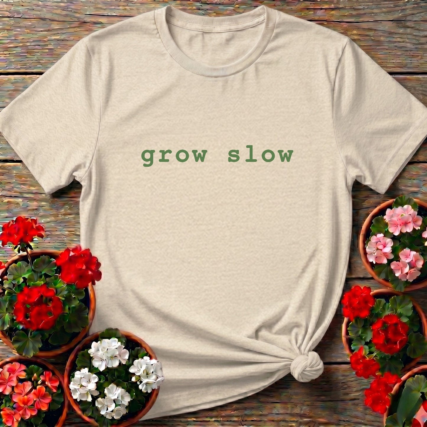 Grow Slow Gardening T-Shirt for Patient Plant People - GardeningTshirts