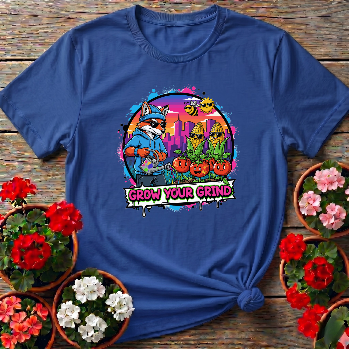 Grow Your Grind Urban Garden Retro Pop Art Tee - GardeningTshirts