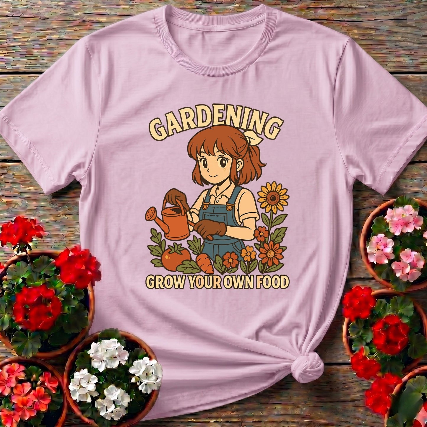 Grow Your Own Food Anime Vegetable Planting Tee - GardeningTshirts