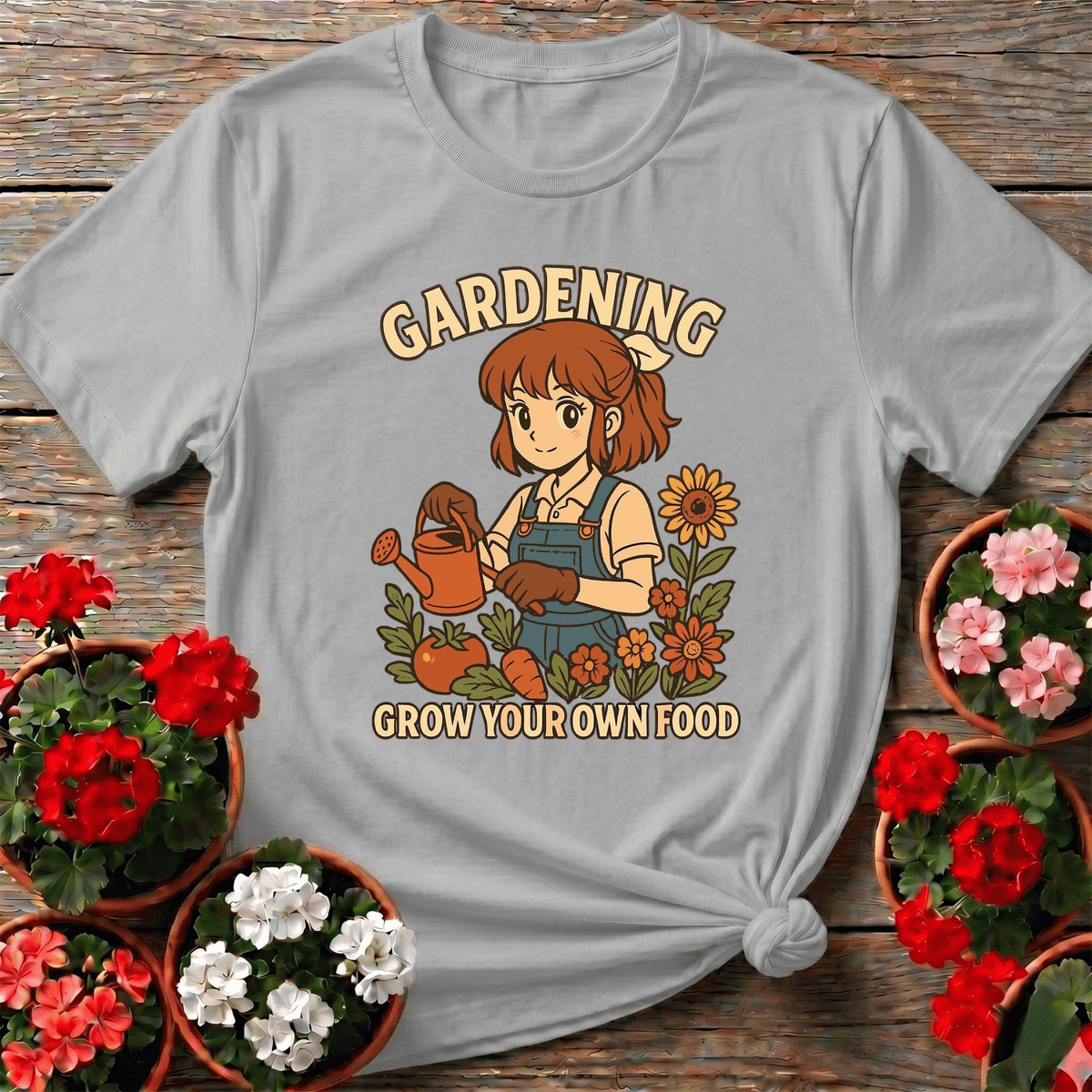 Grow Your Own Food Anime Vegetable Planting Tee - GardeningTshirts
