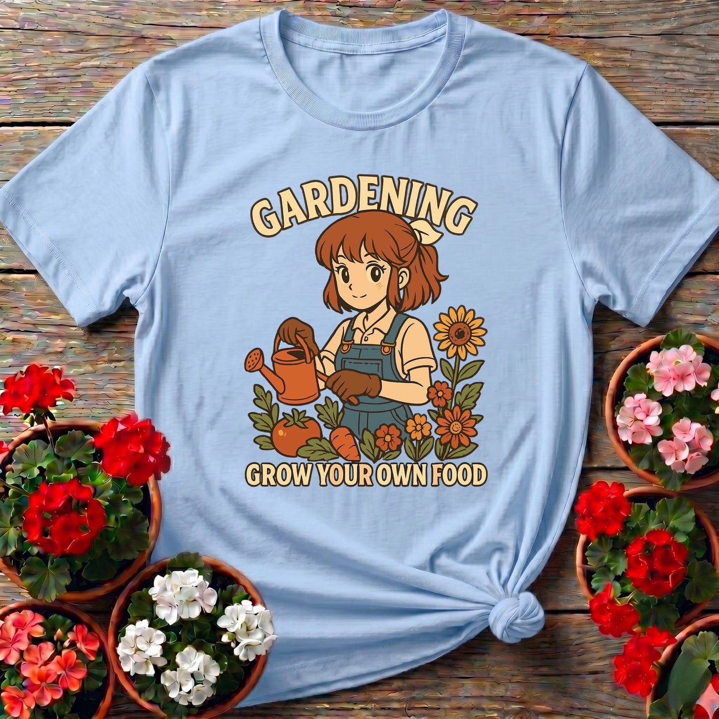Grow Your Own Food Anime Vegetable Planting Tee - GardeningTshirts