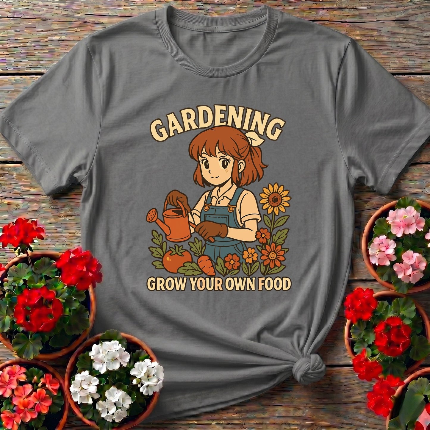 Grow Your Own Food Anime Vegetable Planting Tee - GardeningTshirts