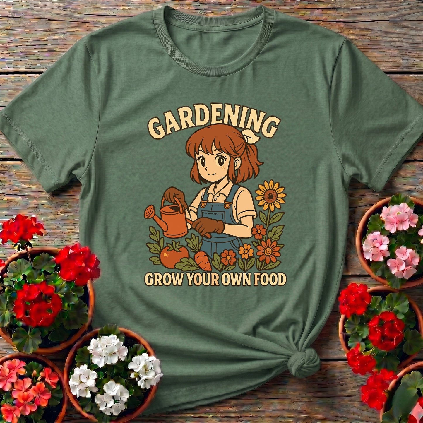 Grow Your Own Food Anime Vegetable Planting Tee - GardeningTshirts