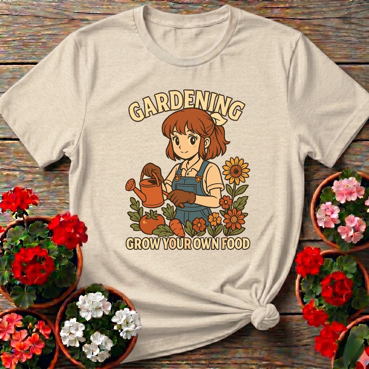 Grow Your Own Food Anime Vegetable Planting Tee - GardeningTshirts