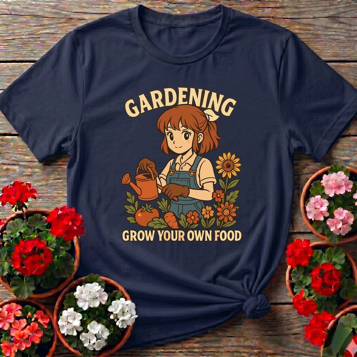 Grow Your Own Food Anime Vegetable Planting Tee - GardeningTshirts