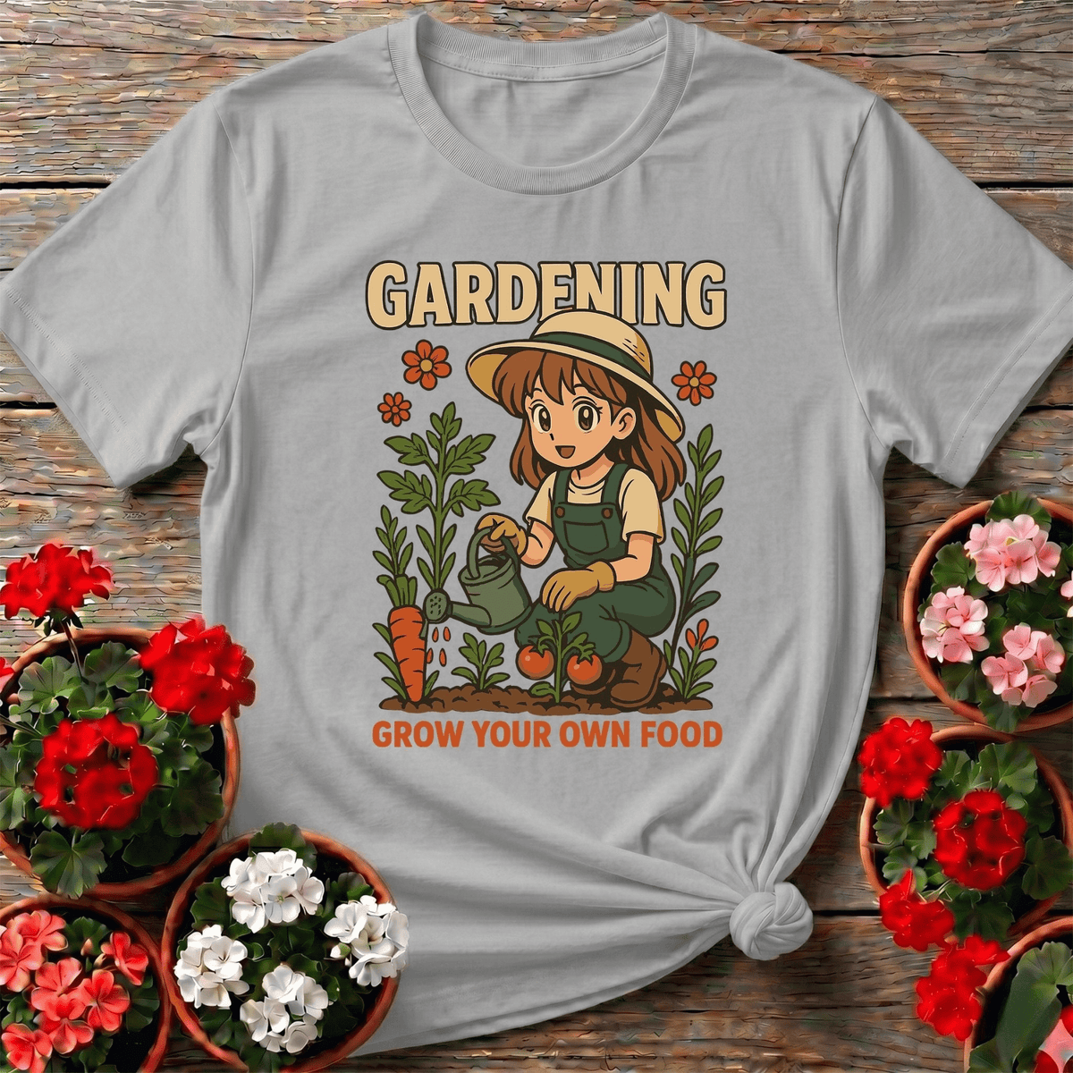 Grow Your Own Food Anime Vintage Style Tee - GardeningTshirts